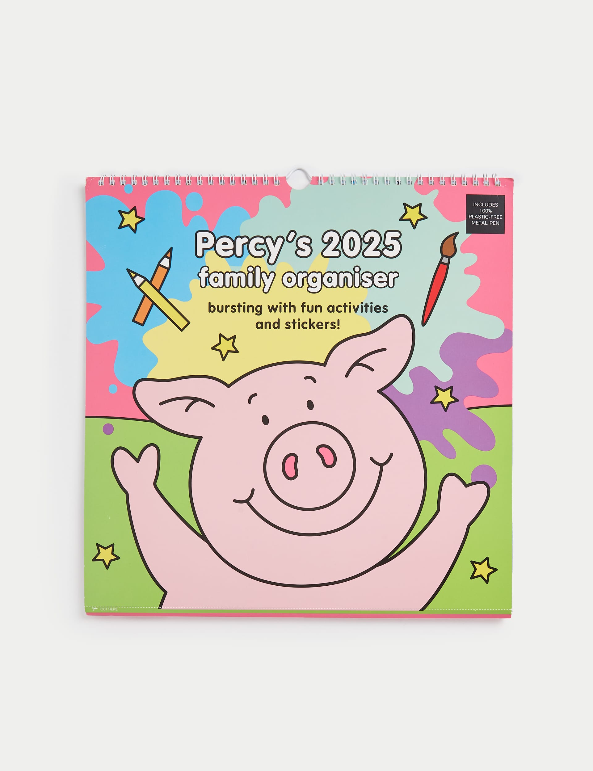 M&S 2025 Large Calendar & Family Organiser with Pen - Percy Pig