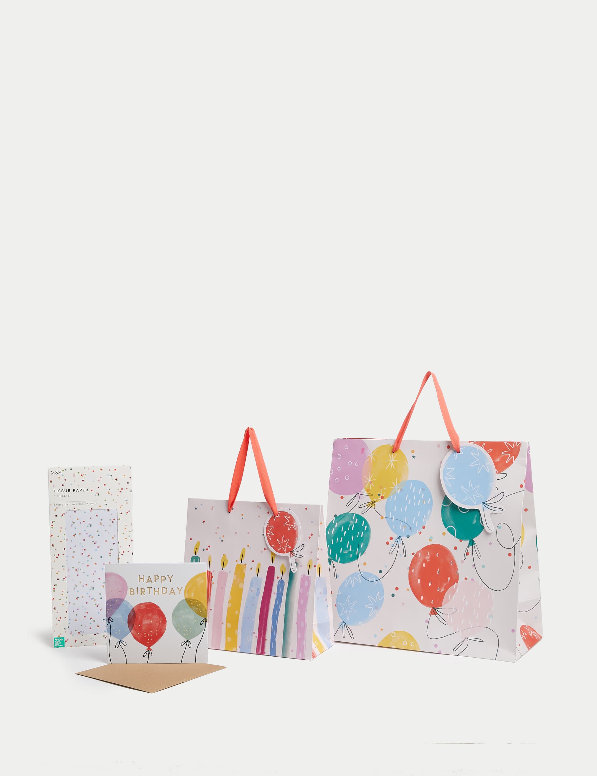 M&S Colourful Gift Wrap Set With Birthday Card, Gift Bags & Tissue