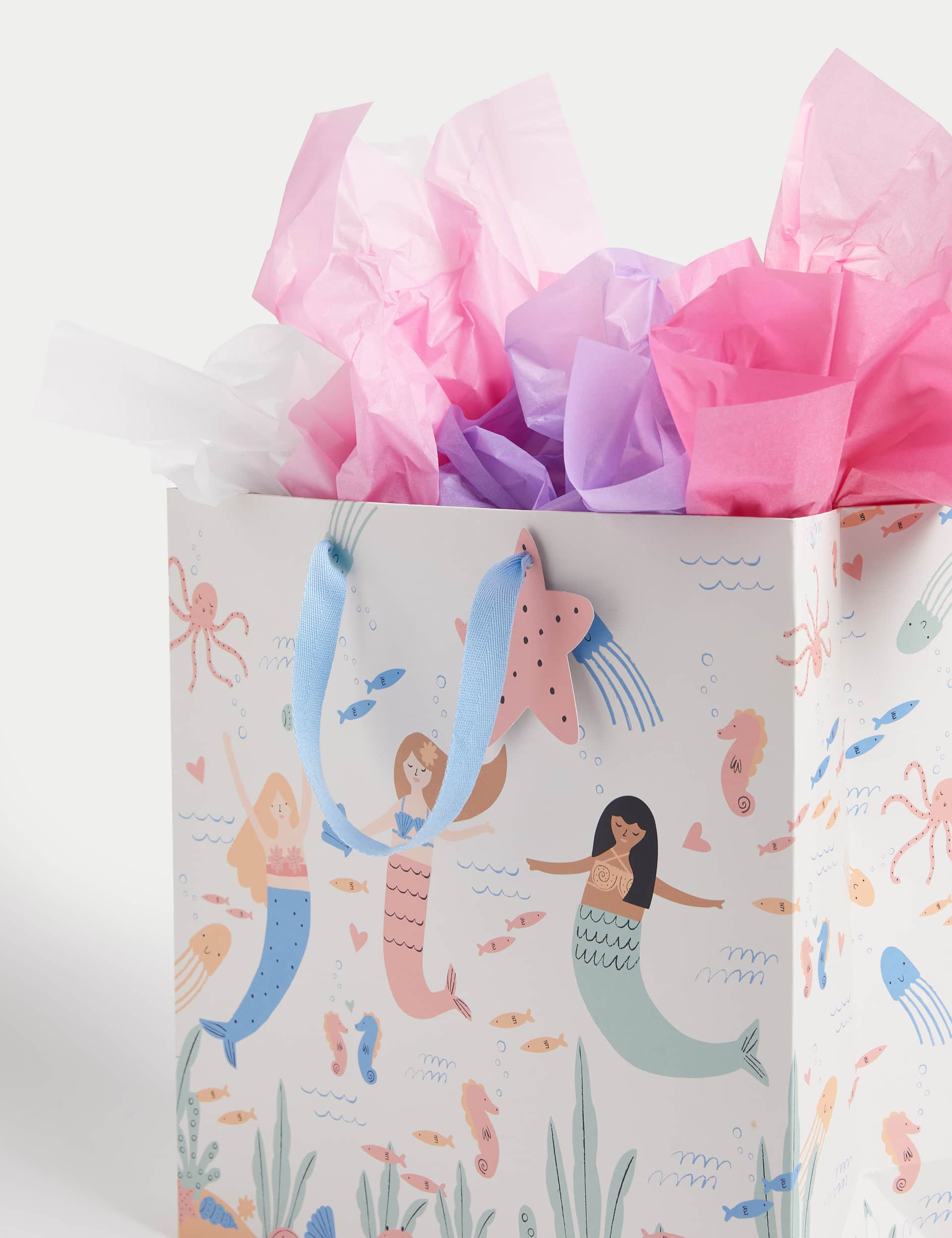 M&S Mermaids Gift Wrap Set With Birthday Card, Gift Bag & Tissue