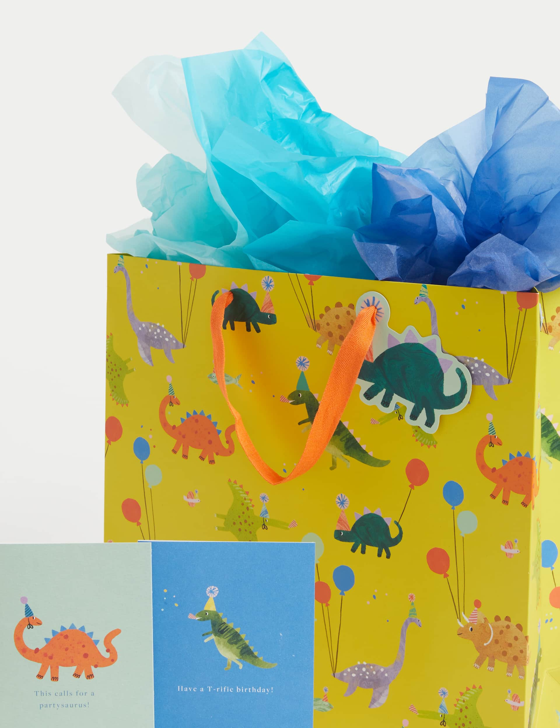 M&S Dinosaurs Gift Wrap Set With Birthday Cards, Gift Bag & Tissue