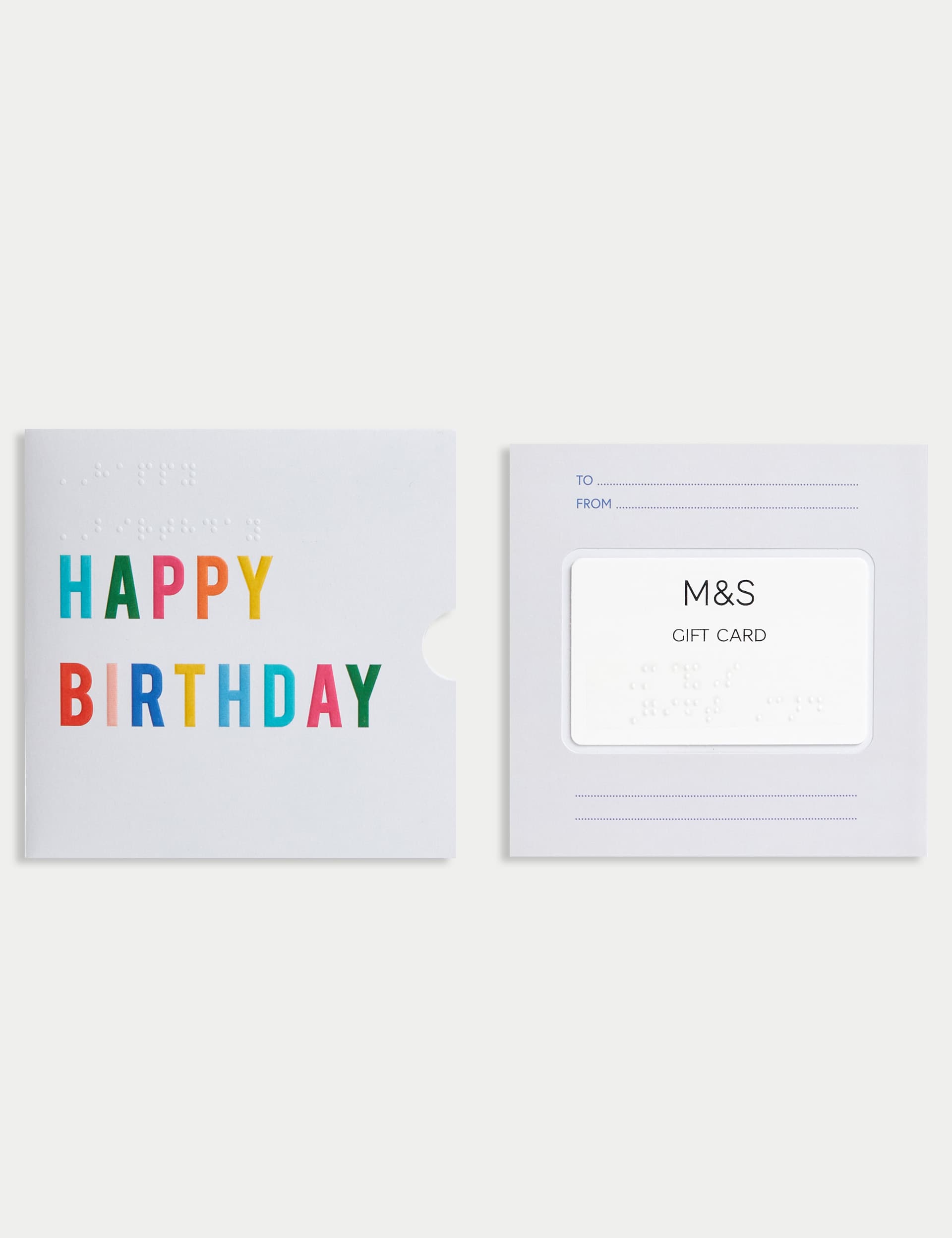 M&S Braille Birthday Gift Card