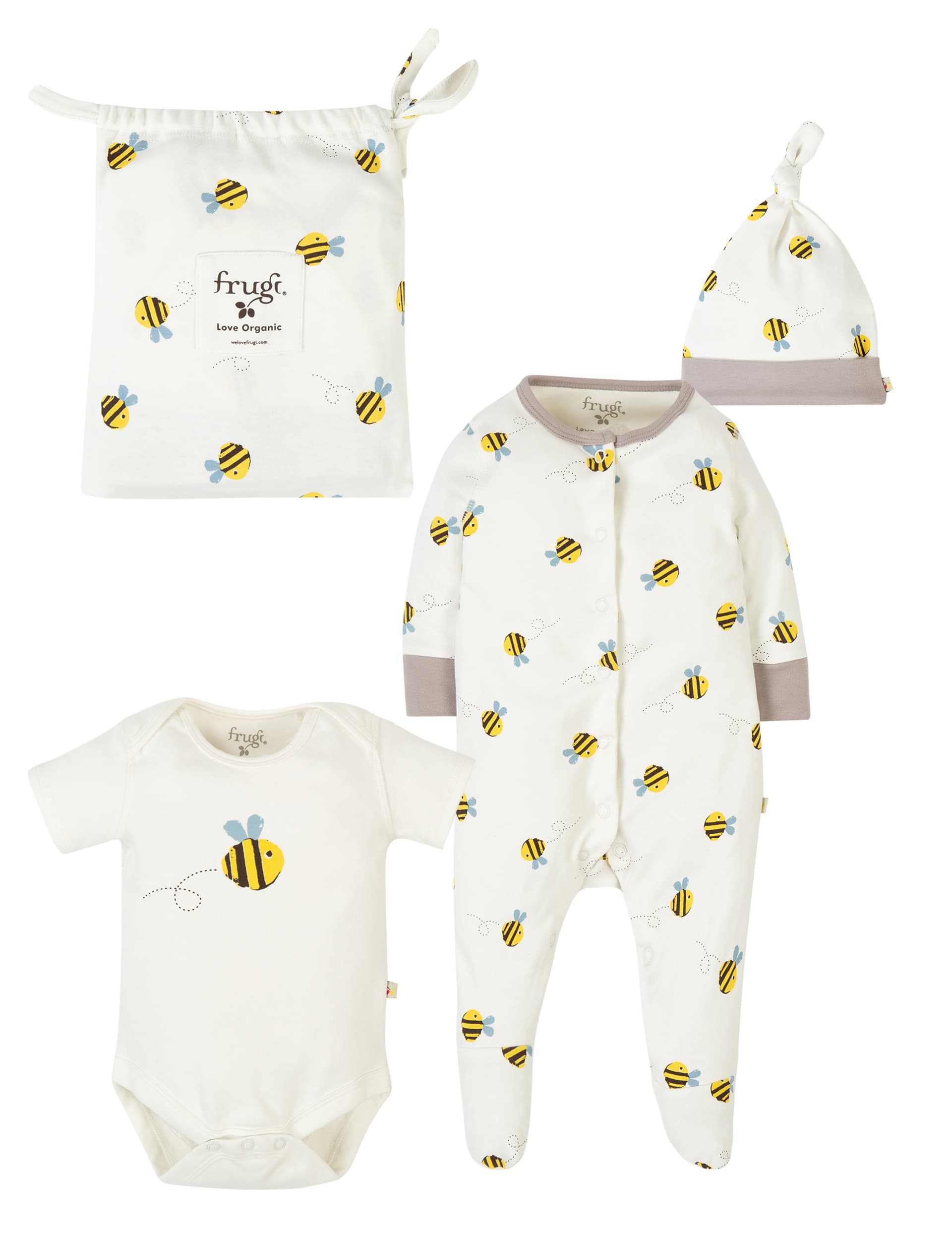 Frugi 3pc Cotton Gift Set (7lbs-1 Yrs) - 0-3 M - White Mix, White Mix