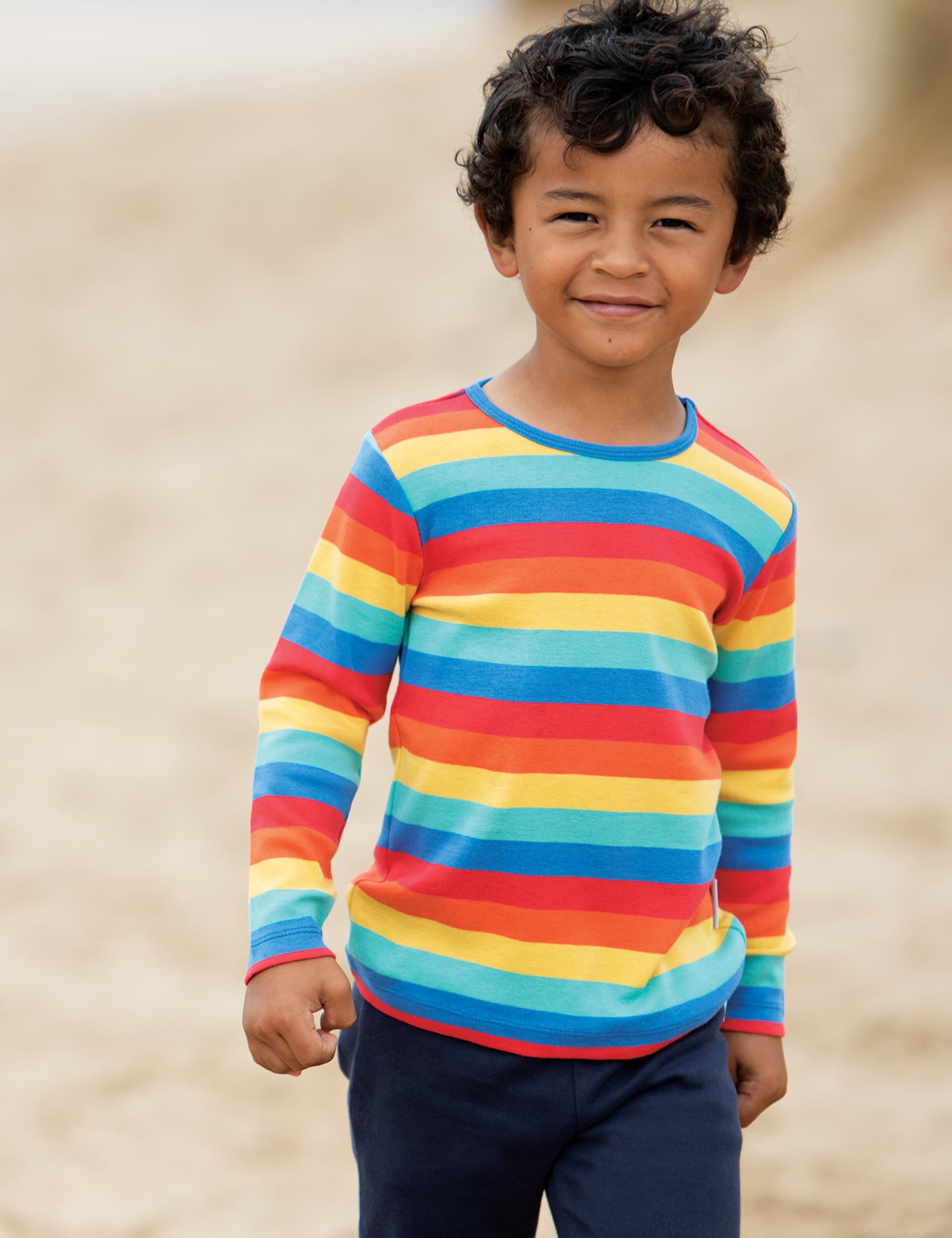 Frugi Cotton Striped Top (0-7 Yrs) - 5-6Y - Multi, Multi