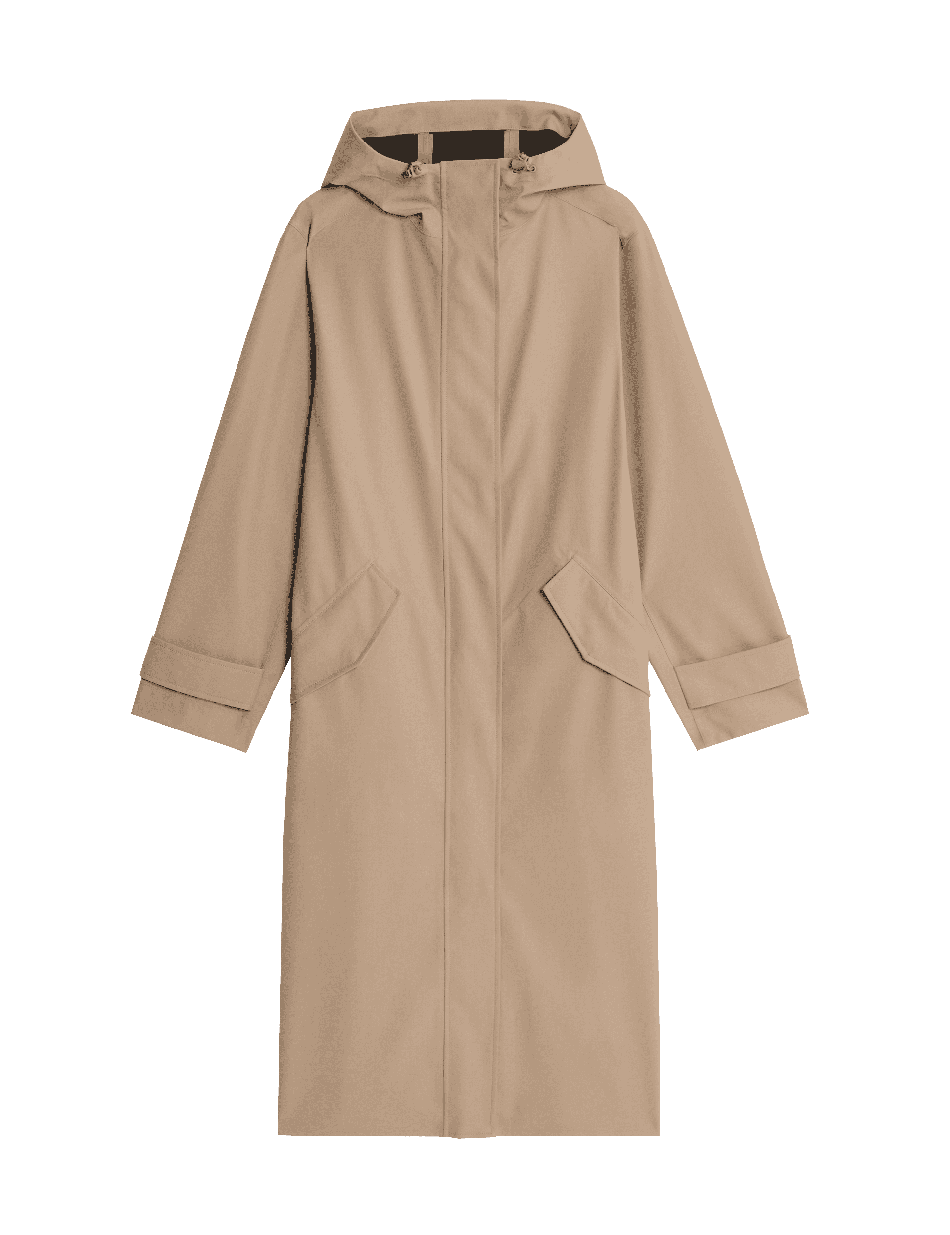 Jaeger Women's Waterproof Twill Hooded Raincoat - 10 - Camel, Camel,Black