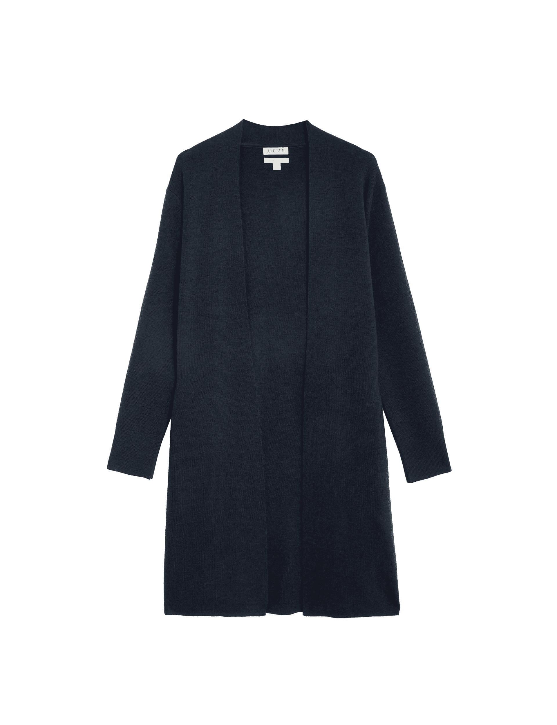 Jaeger Women's Pure Merino Wool Longline Cardigan - Navy, Ivory,Navy,Black