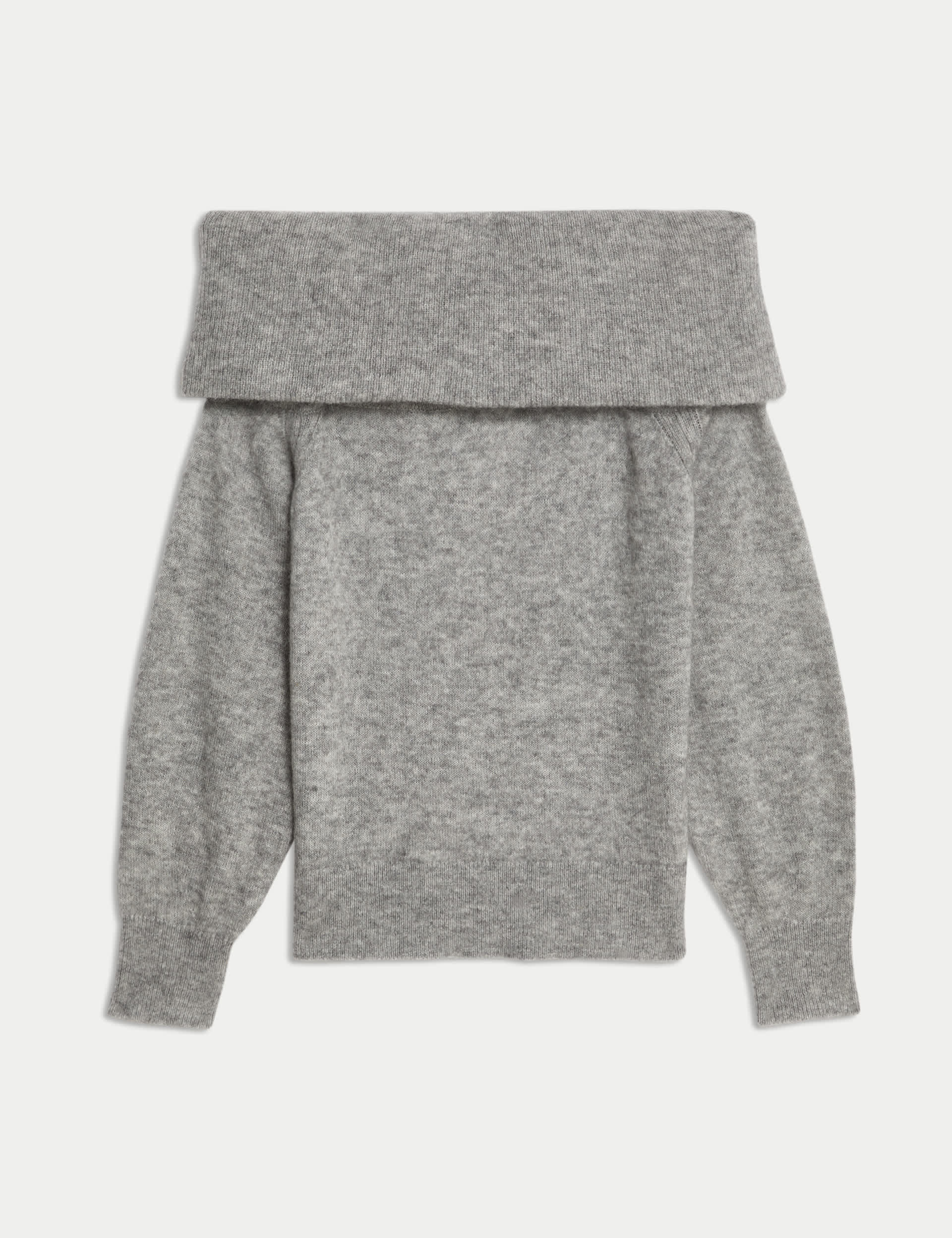 Jaeger Women's Mohair Blend Off The Shoulder Jumper - Grey, Grey