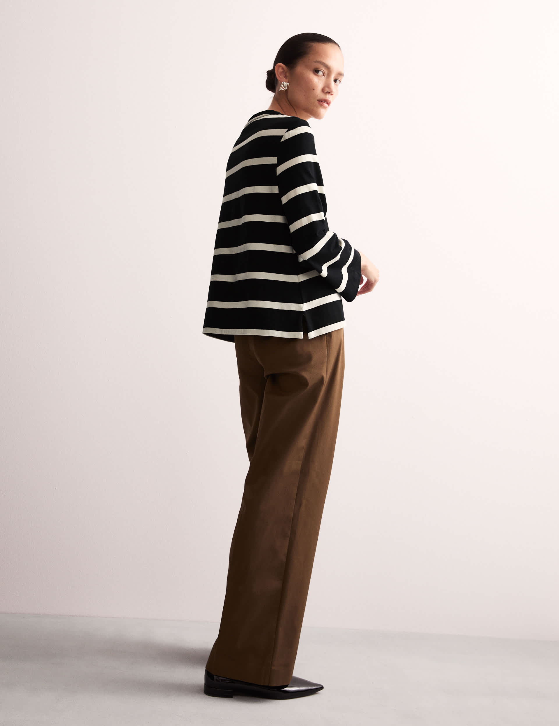 Jaeger Women's Pure Cotton Striped Top