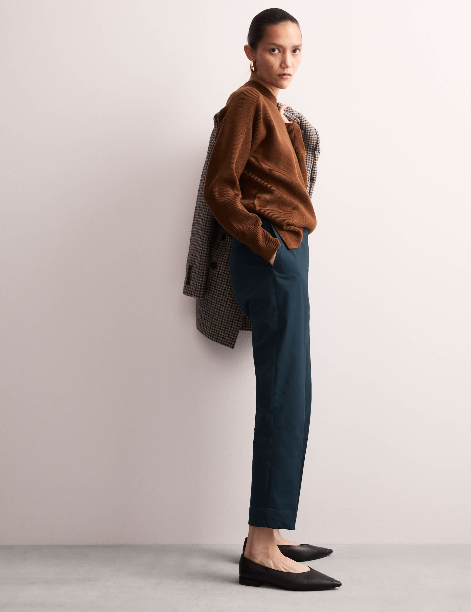 Jaeger Women's Cotton Rich Ankle Grazer Trousers