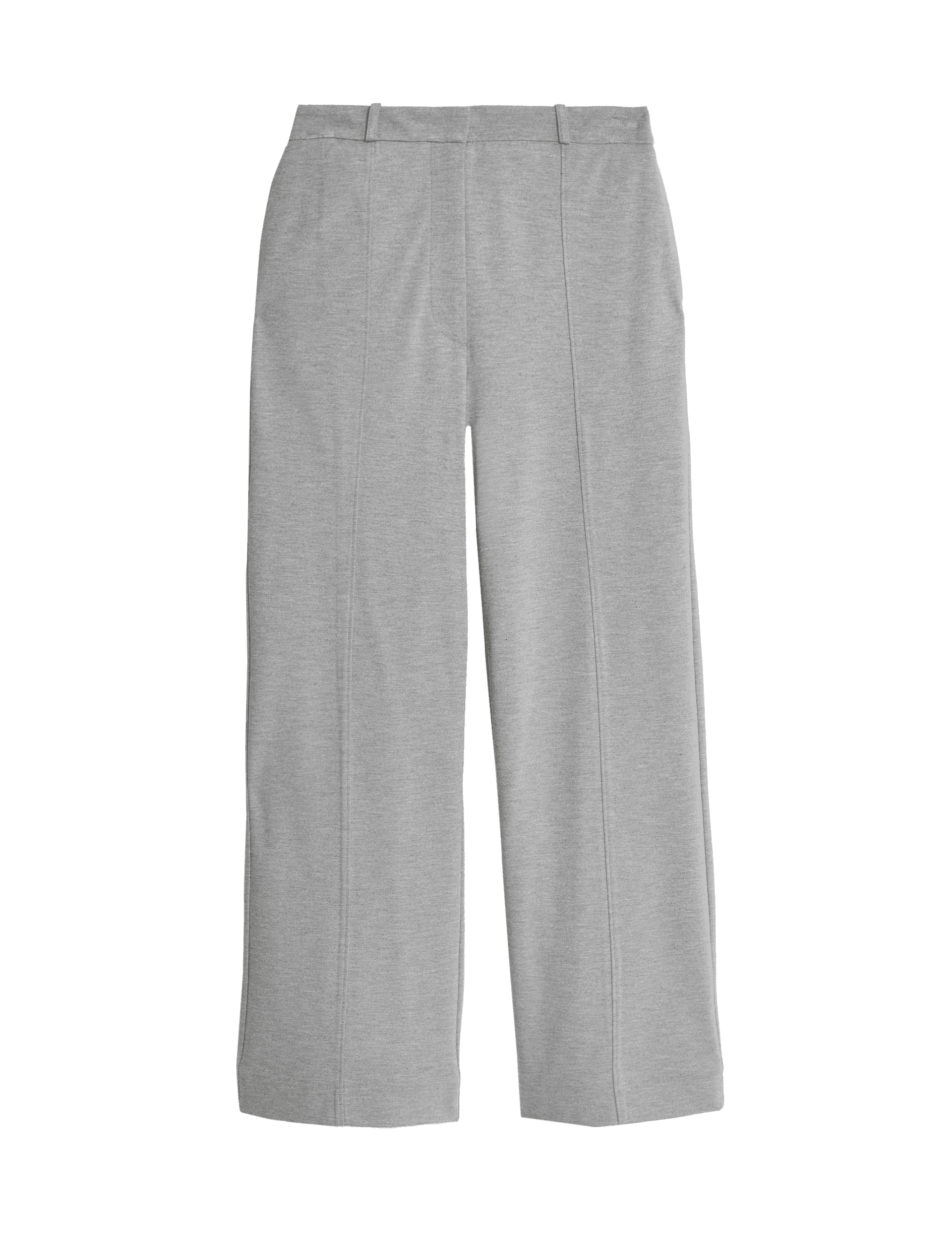 Jaeger Jersey Wide Leg Trousers - 14 - Grey, Black,Grey