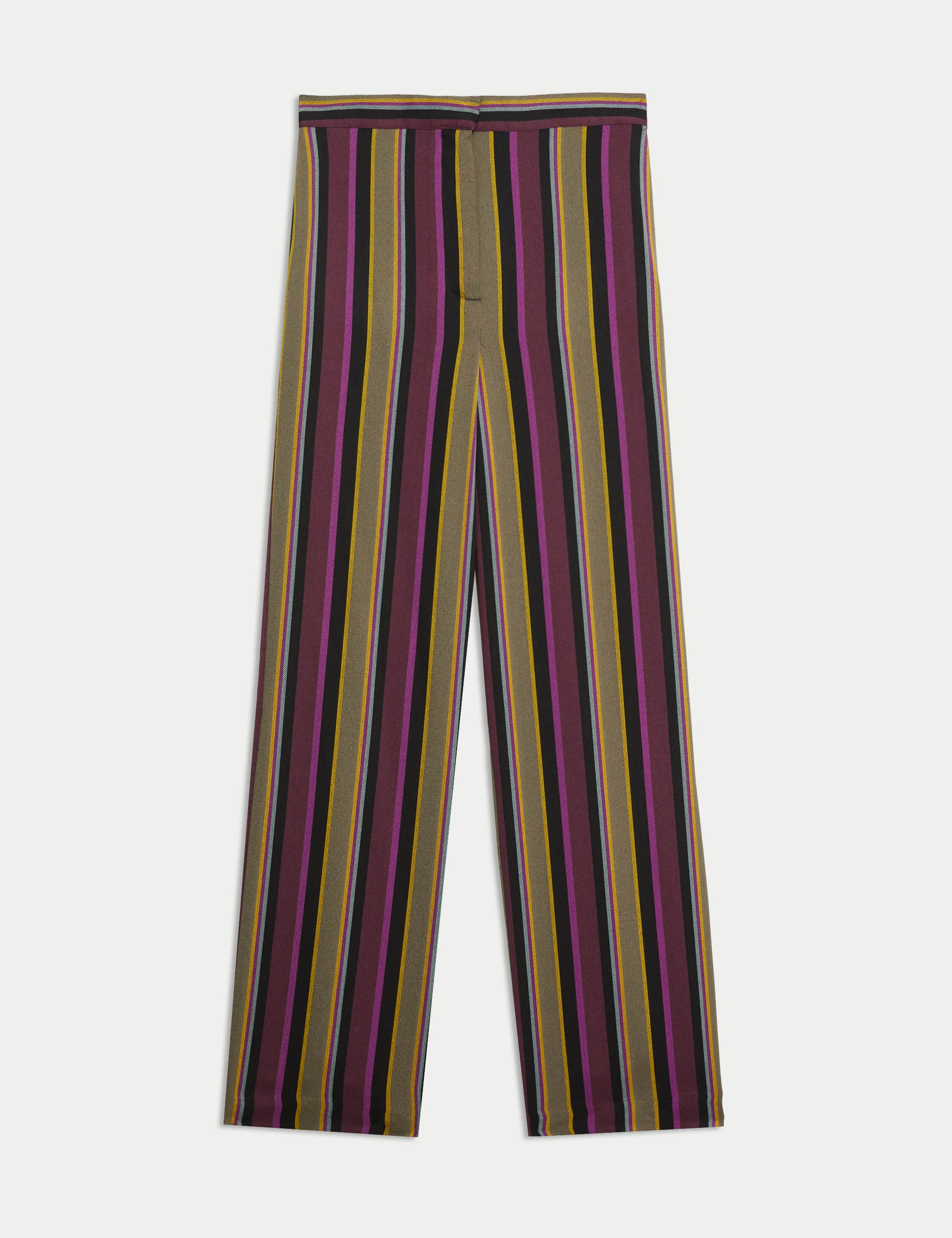 Jaeger Women's Striped Wide Leg Trousers - 16 - Purple Mix, Purple Mix