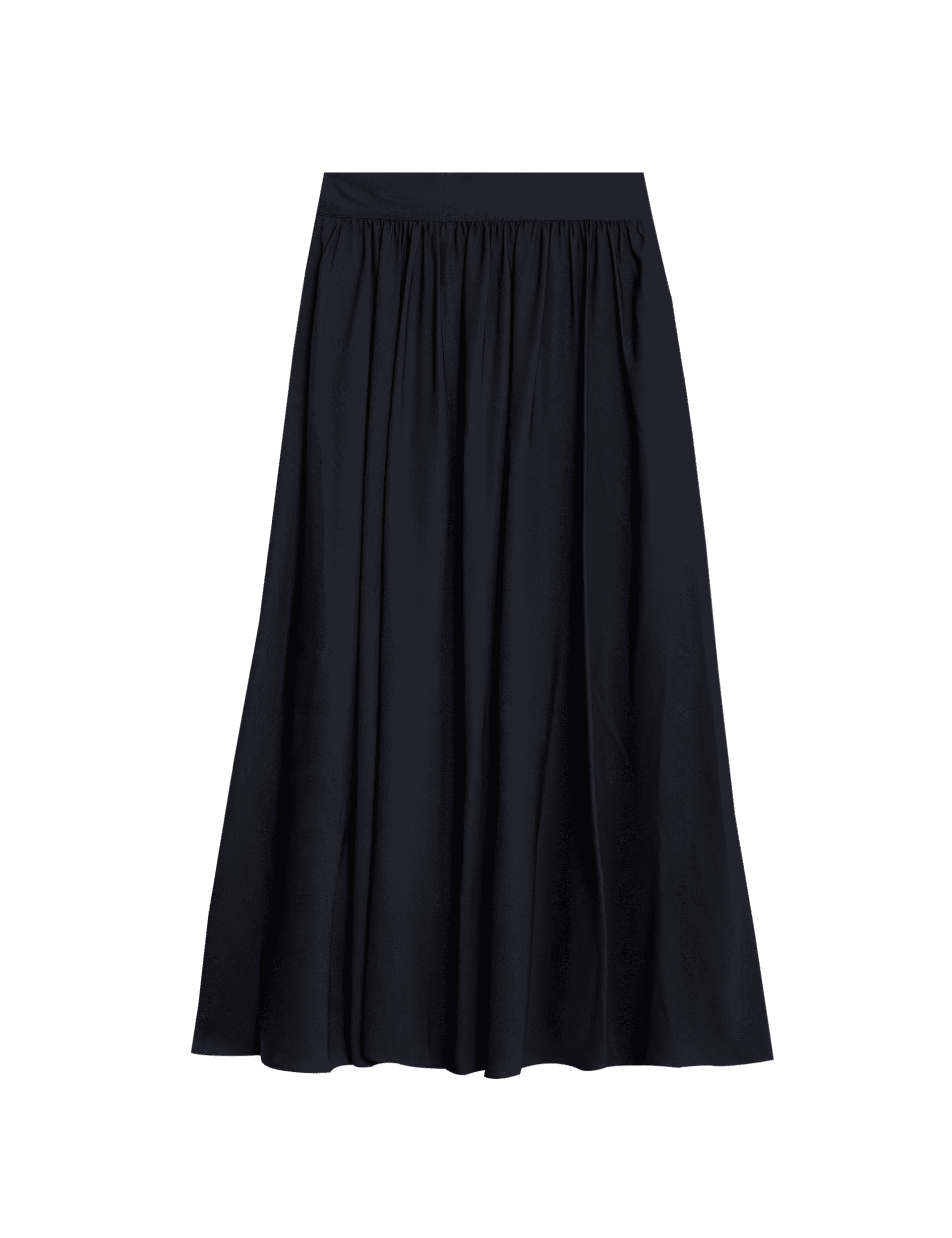 Jaeger Women's Pleated Twill Midi A-Line Skirt - 18 - Navy, Navy