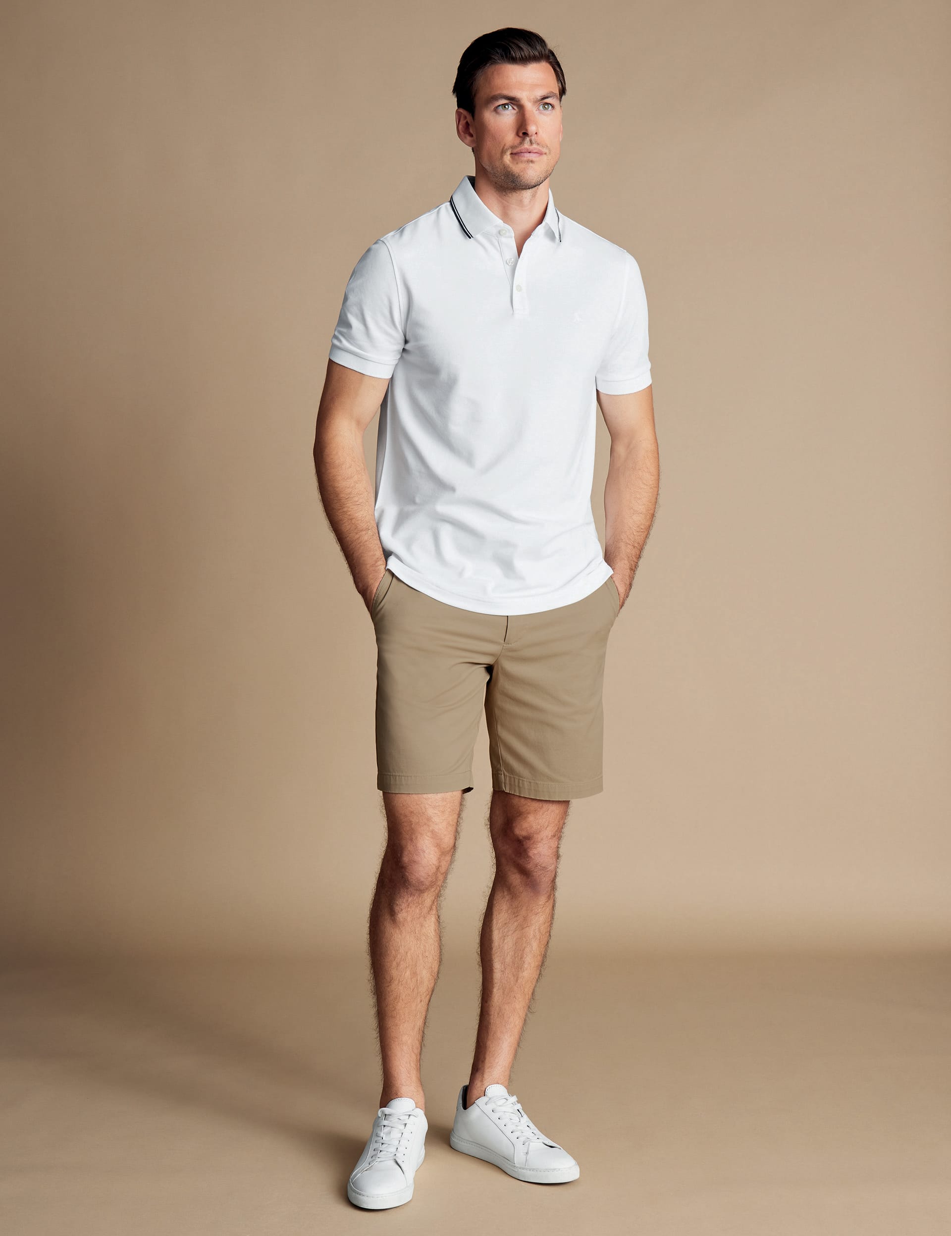 Charles Tyrwhitt Men's Lightweight Shorts - 36 - Taupe, Green,Coral,Dark Navy,Taupe,Sky Blue,Light G