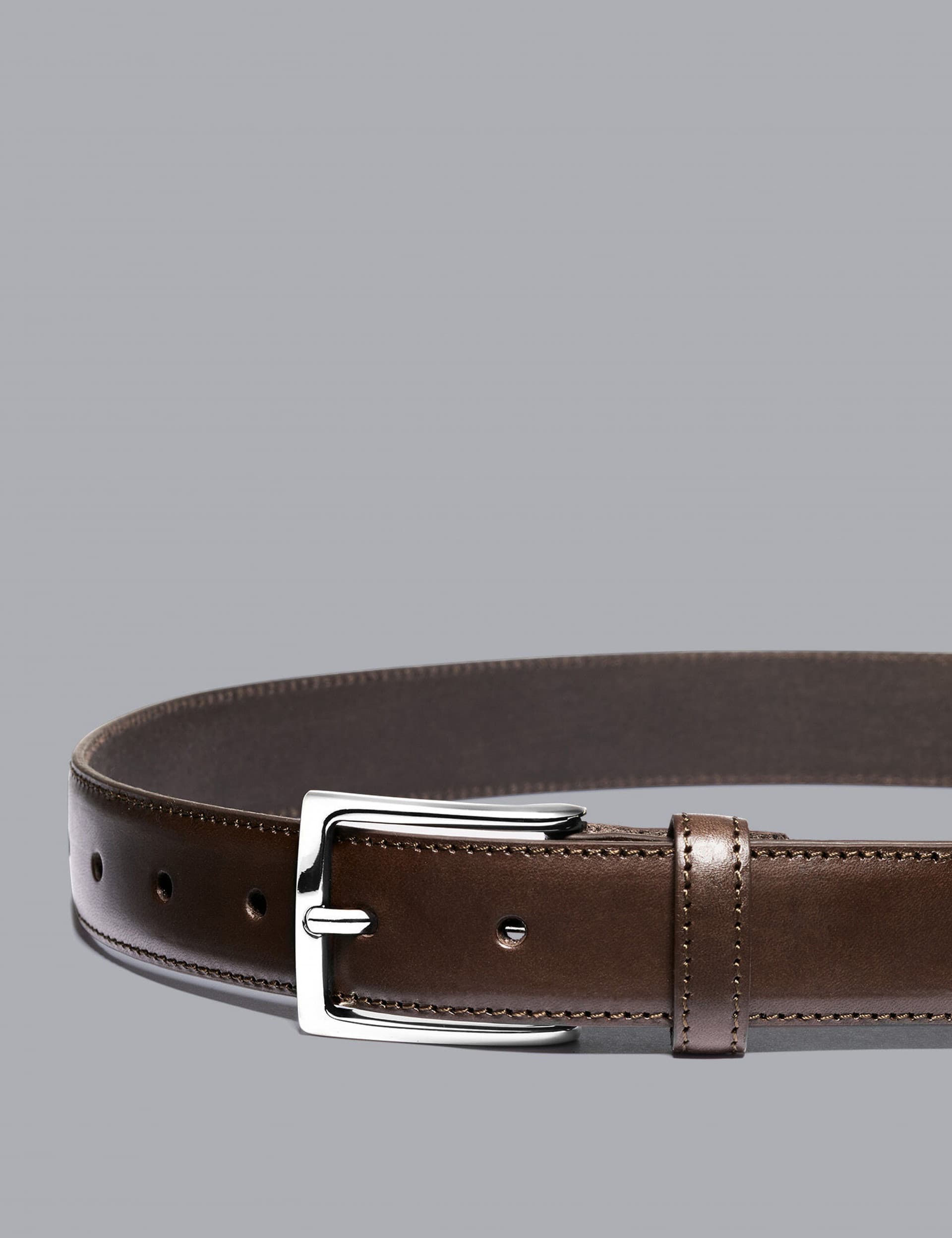 Charles Tyrwhitt Men's Leather Smart Belt - 34 - Brown, Brown