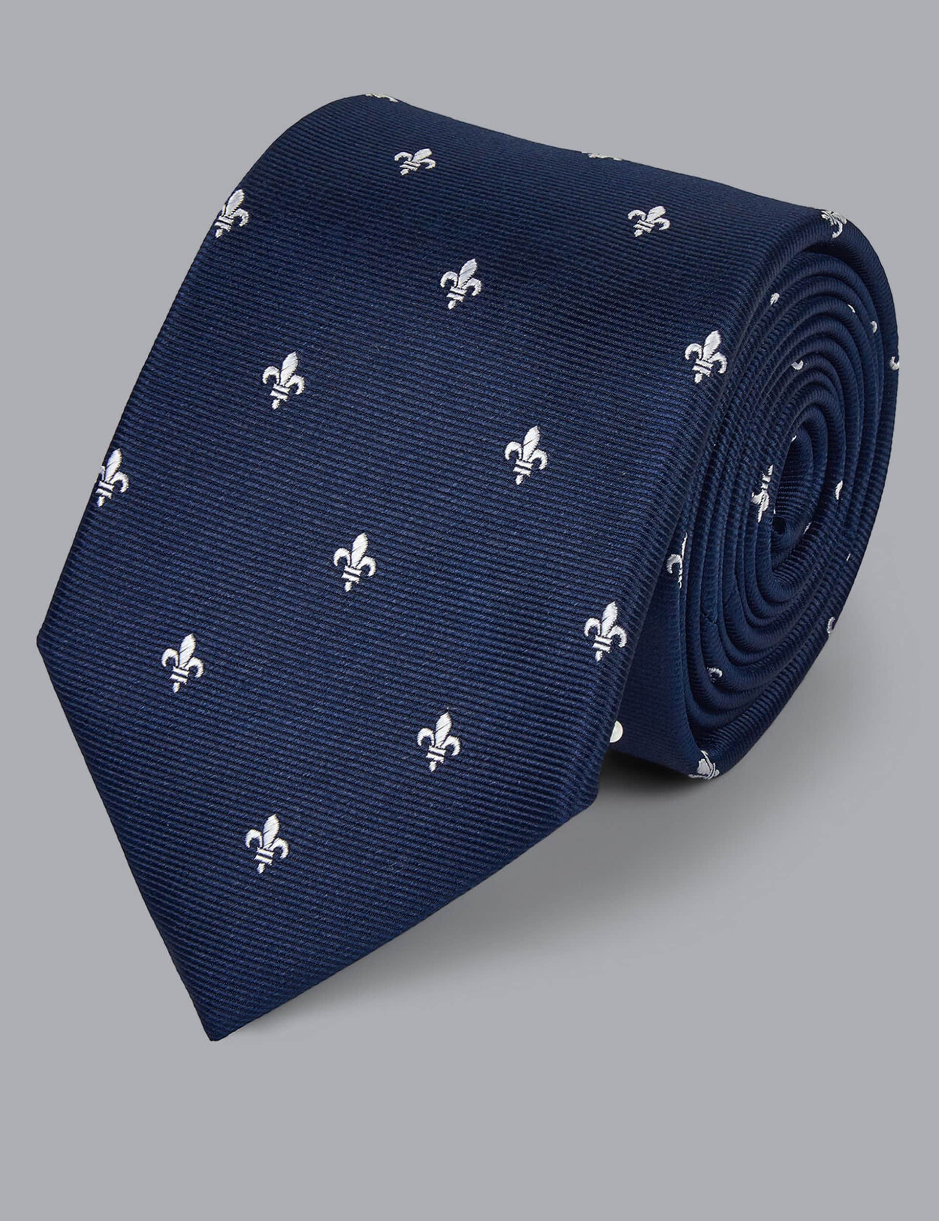 Charles Tyrwhitt Men's Floral Pure Silk Tie - one size - Navy, Navy