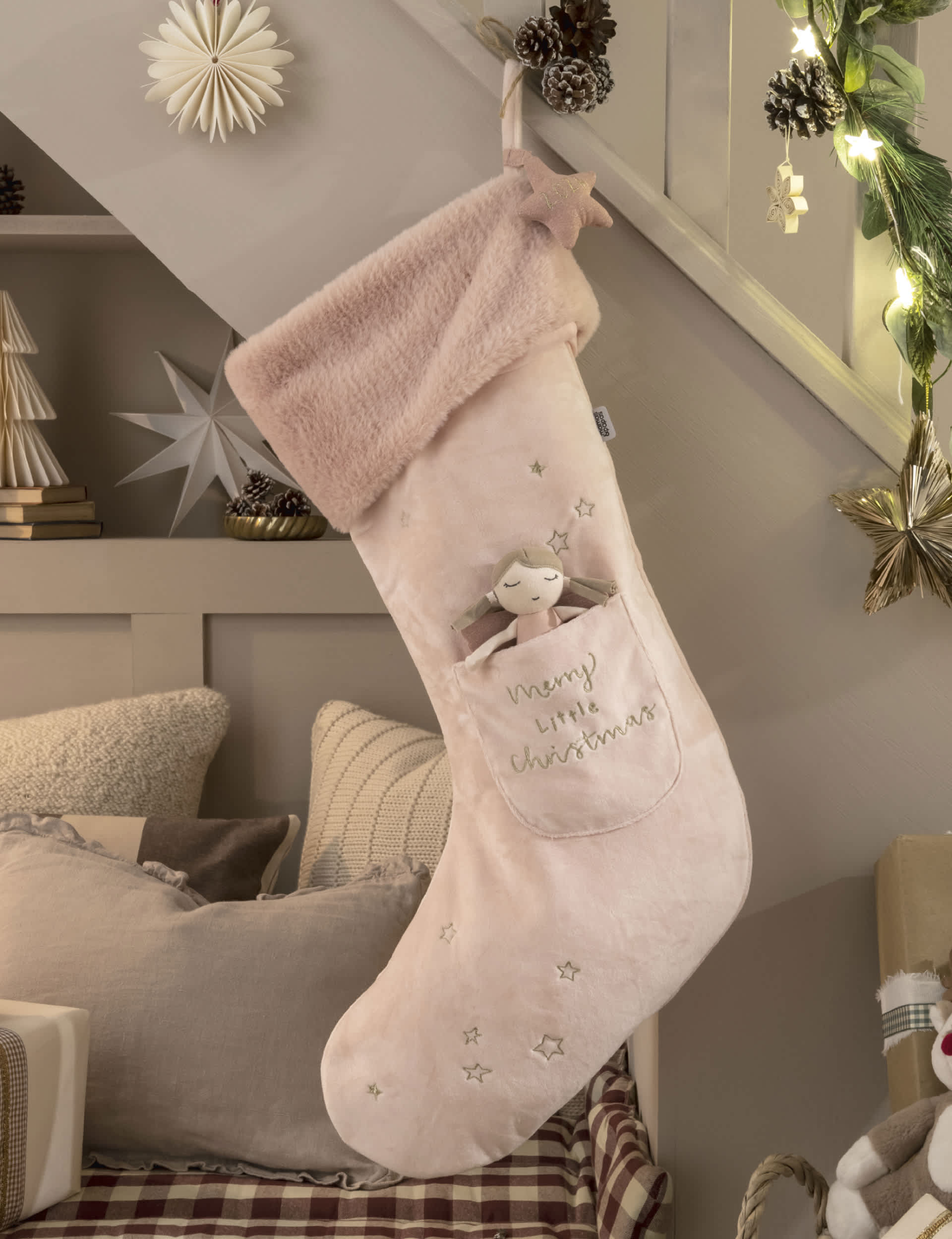 Mamas & Papas Large Fairy Christmas 2024 Stocking - Pink, Pink