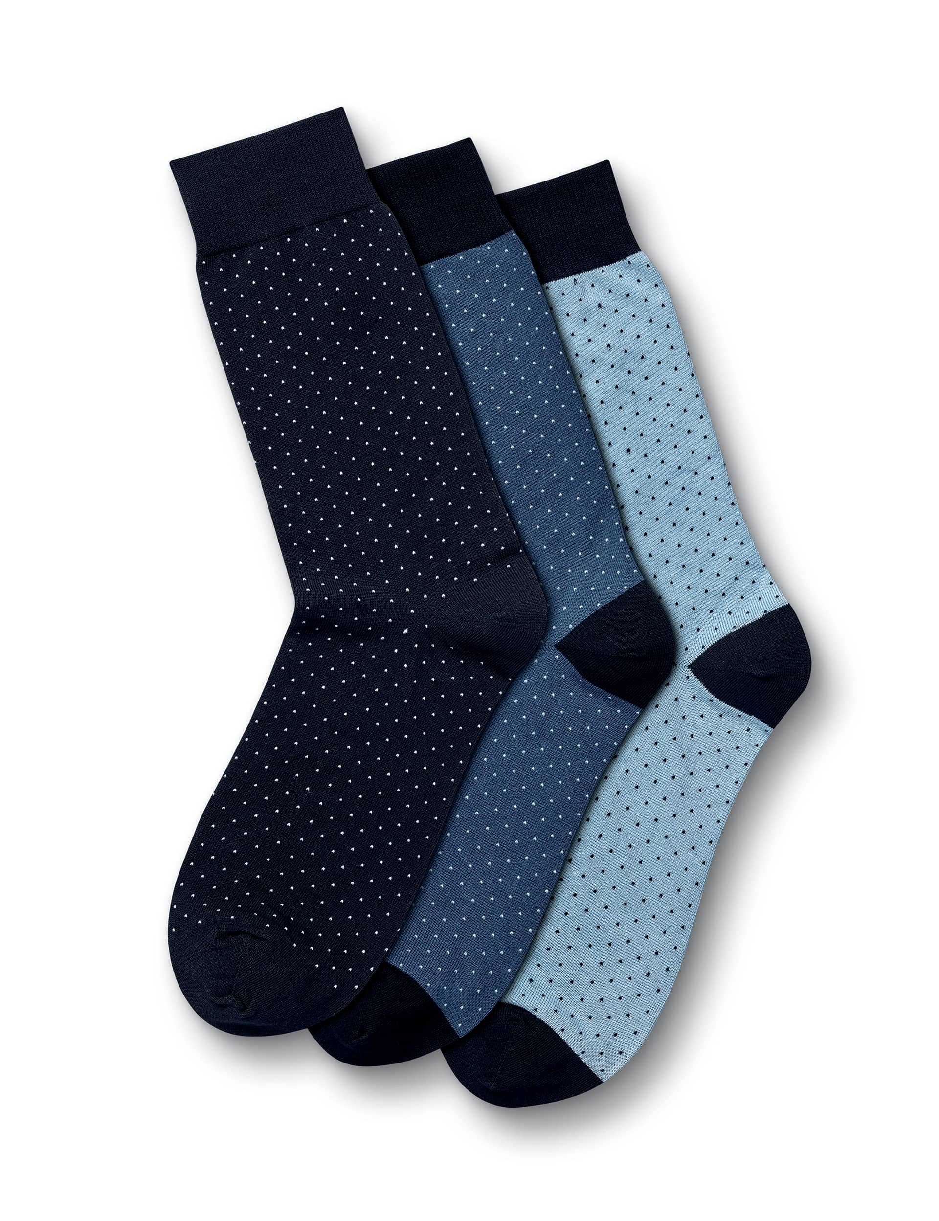 Charles Tyrwhitt Men's 3pk Polka Dot Cotton Rich Socks - M - Navy Mix, Navy Mix