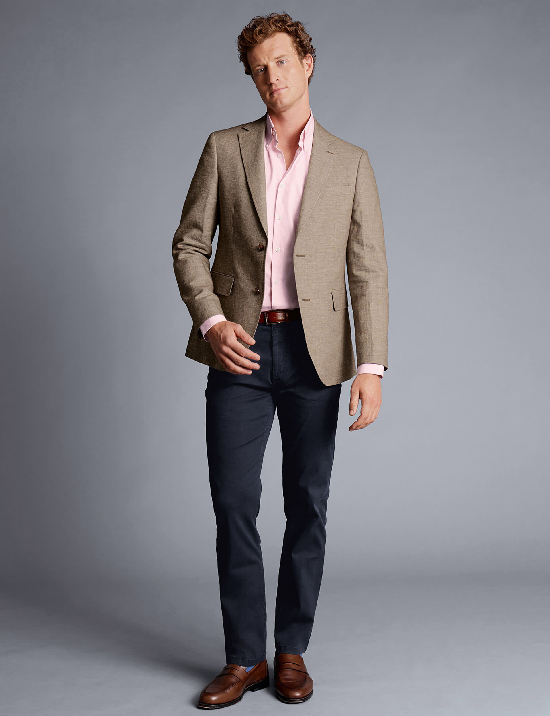 Charles Tyrwhitt Men's Slim Fit Linen Blend Suit Jacket