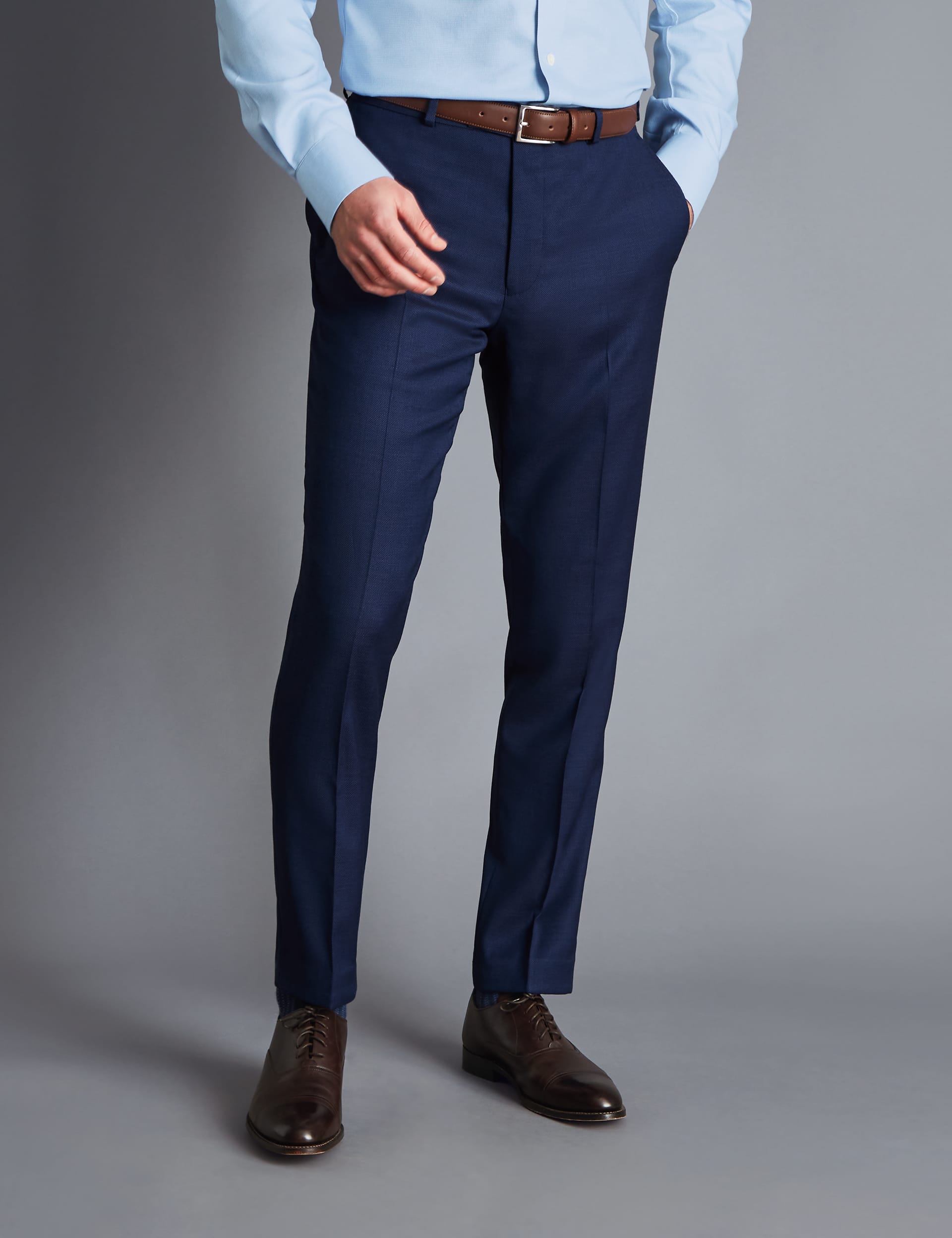 Charles Tyrwhitt Men's Slim Fit Super 120s Wool Suit Trousers
