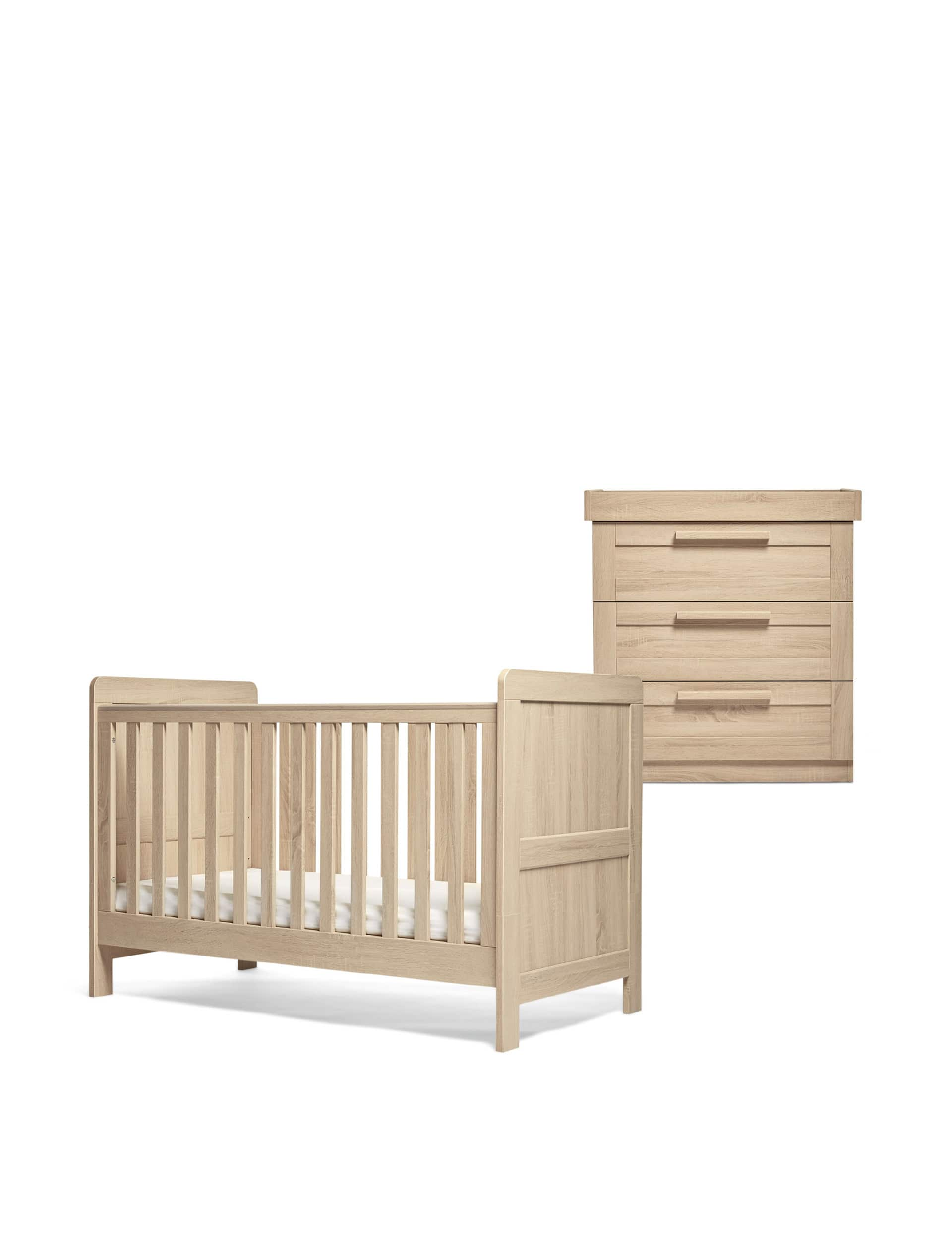 Mamas & Papas Atlas 2 Piece Cotbed Set with Dresser - Brown, Brown