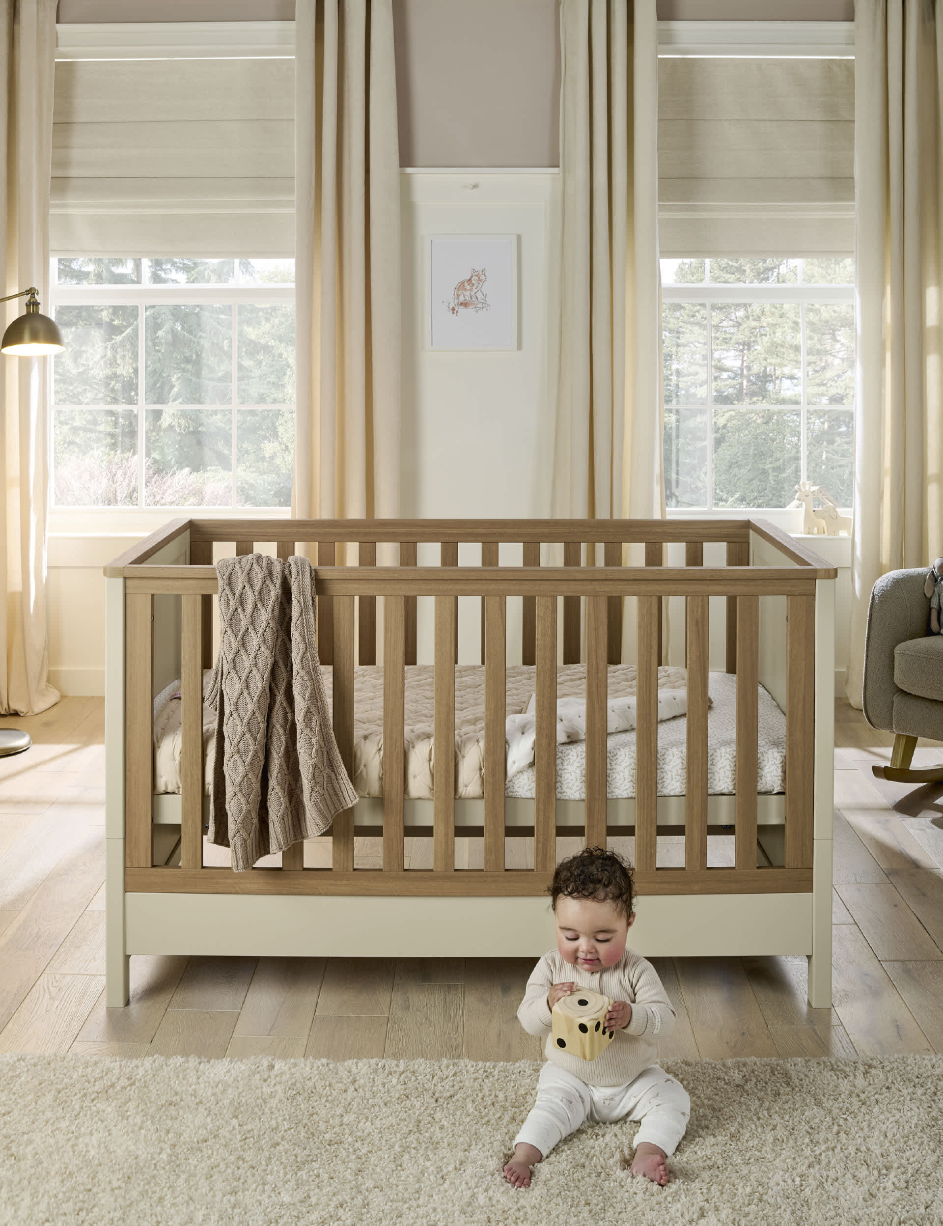 Mamas & Papas Harwell Cotbed - Beige, Beige