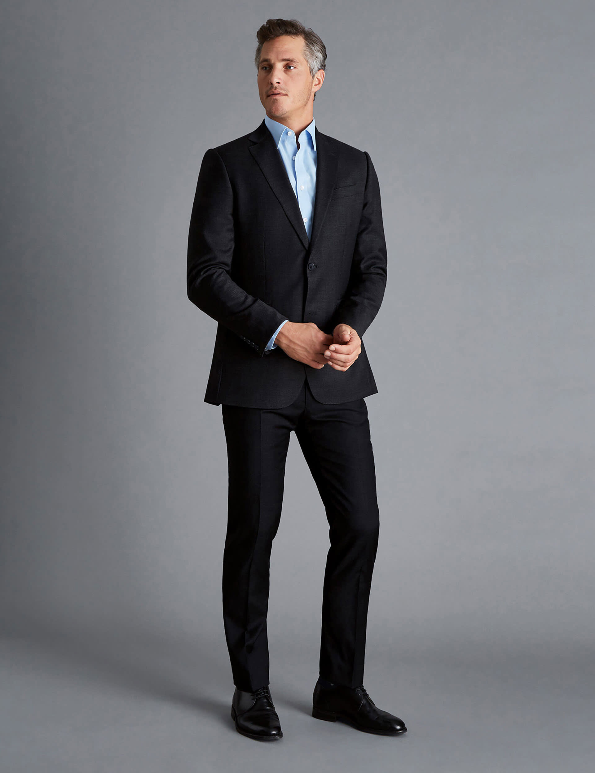 Charles Tyrwhitt Men's Slim Fit Pure Wool Twill Suit Trousers