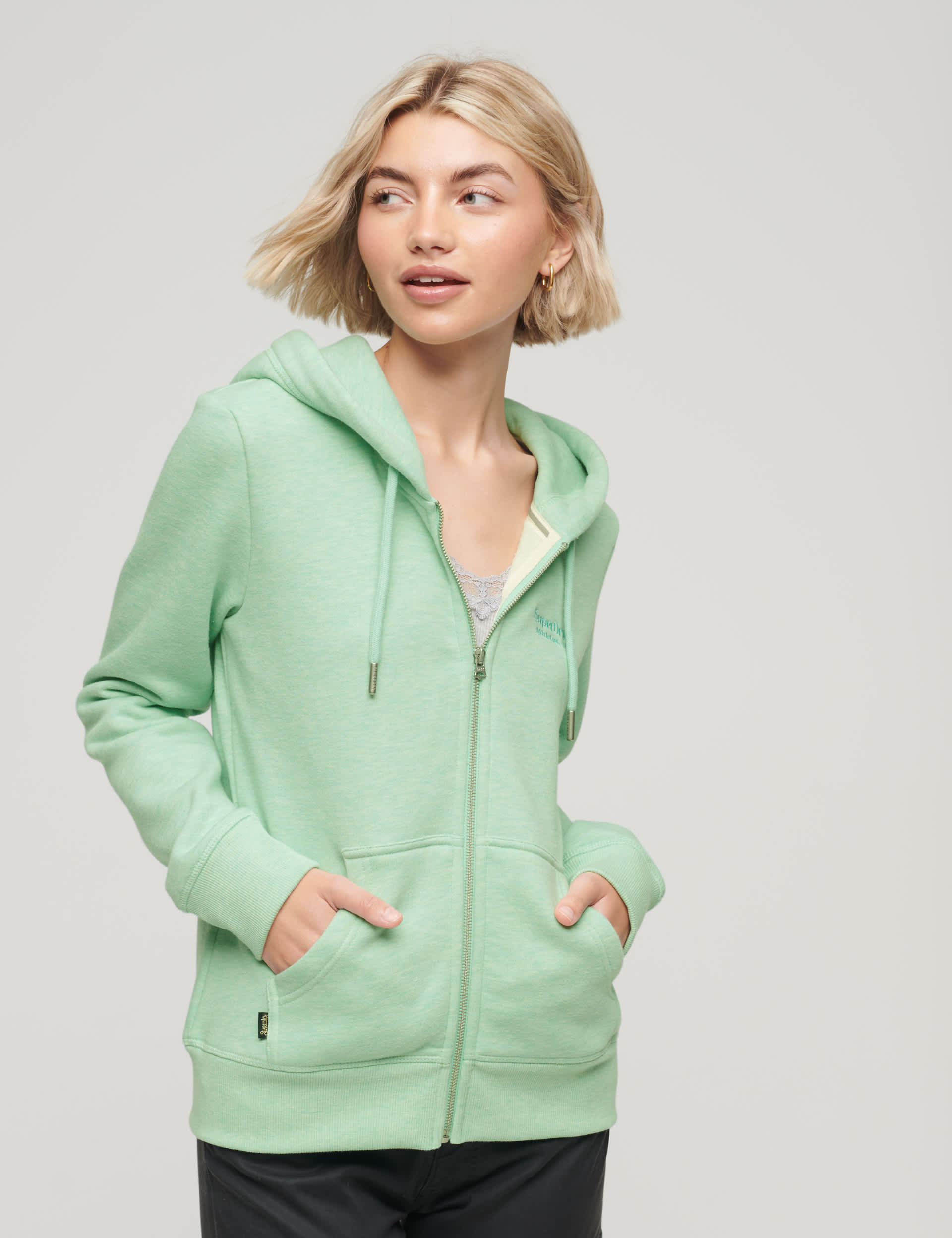 Superdry Women's Cotton Rich Relaxed Zip Up Hoodie