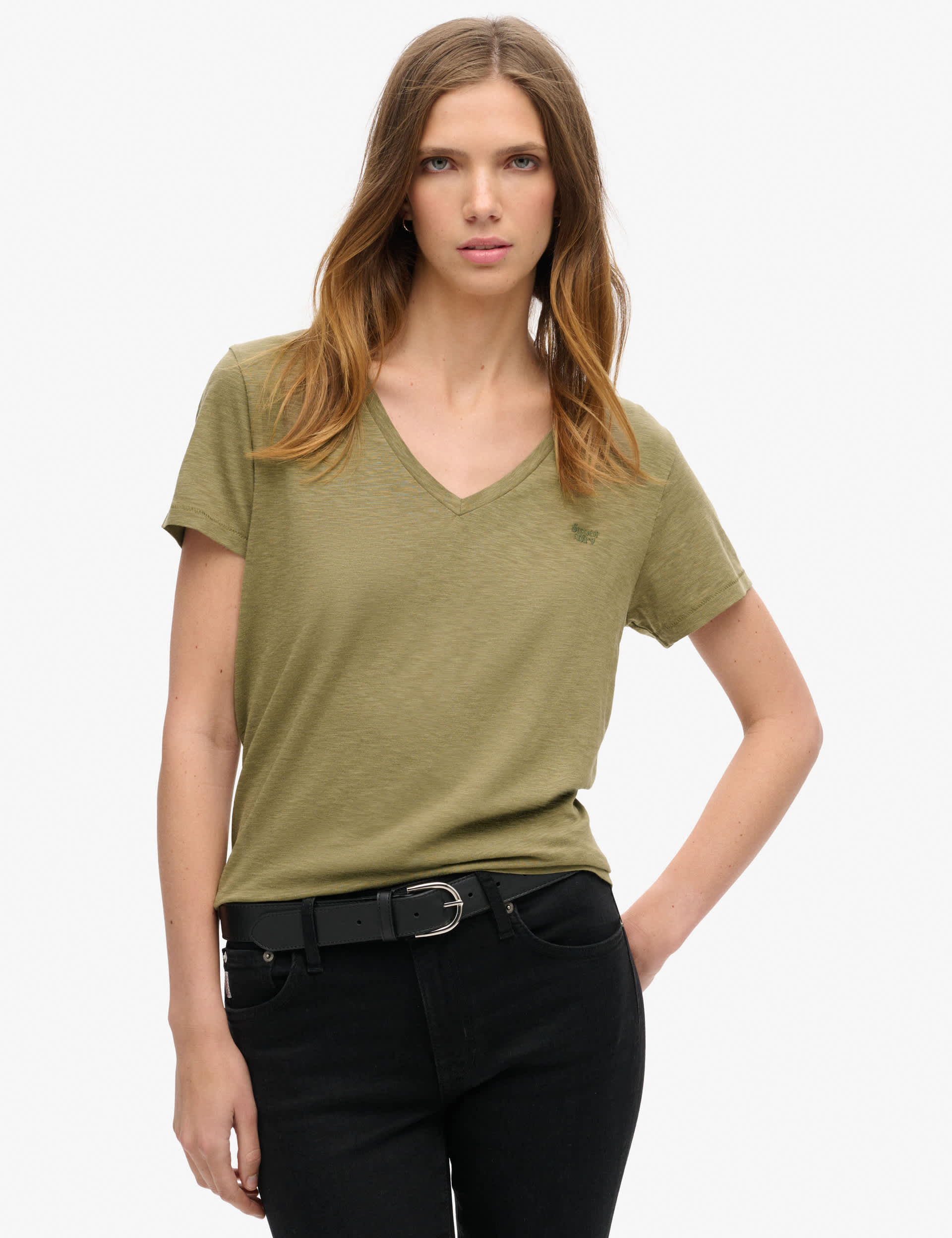 Superdry Women's Cotton Rich Embroidered V-Neck T-Shirt
