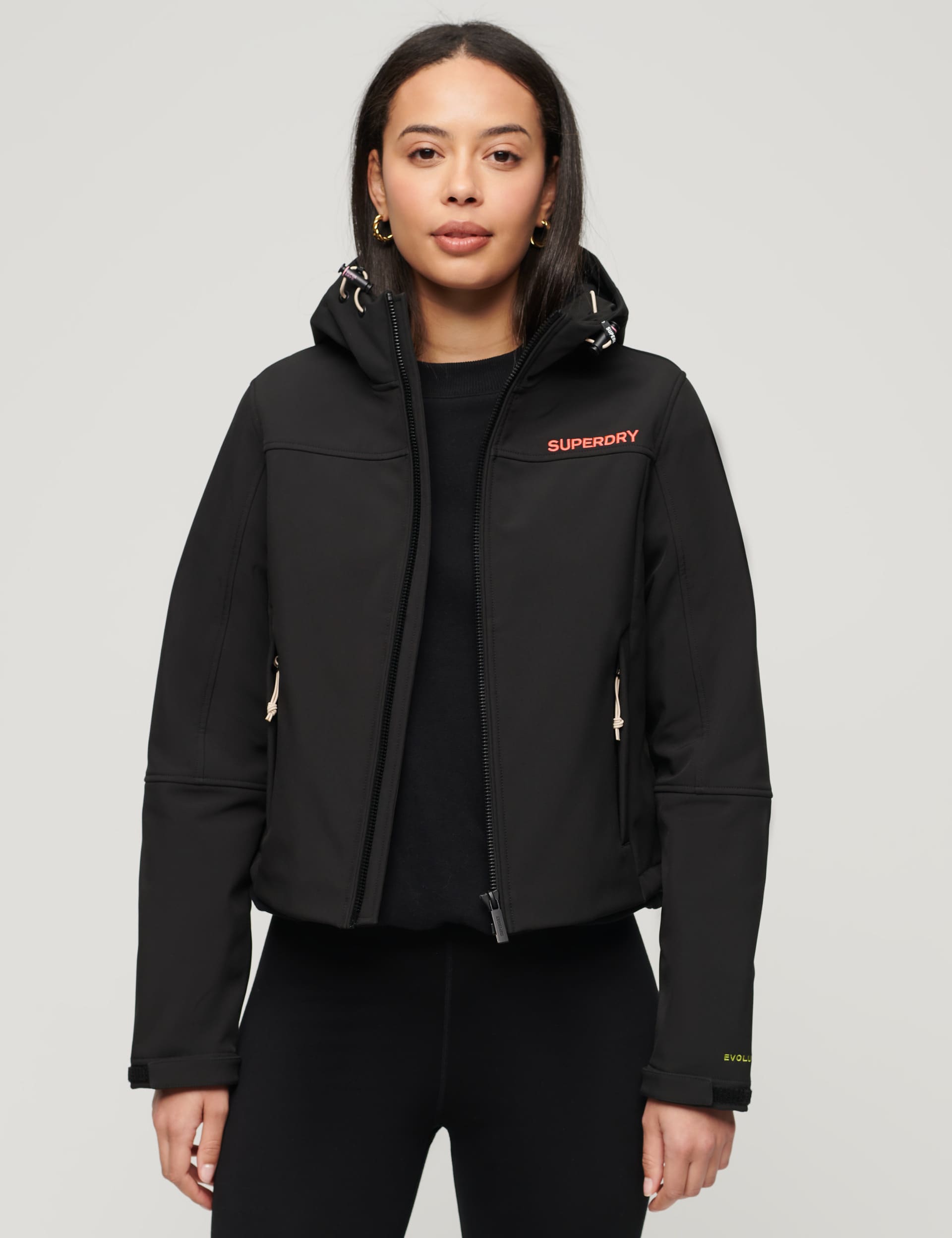 Superdry Women's Hooded Sports Jacket - 6 - Black, Black