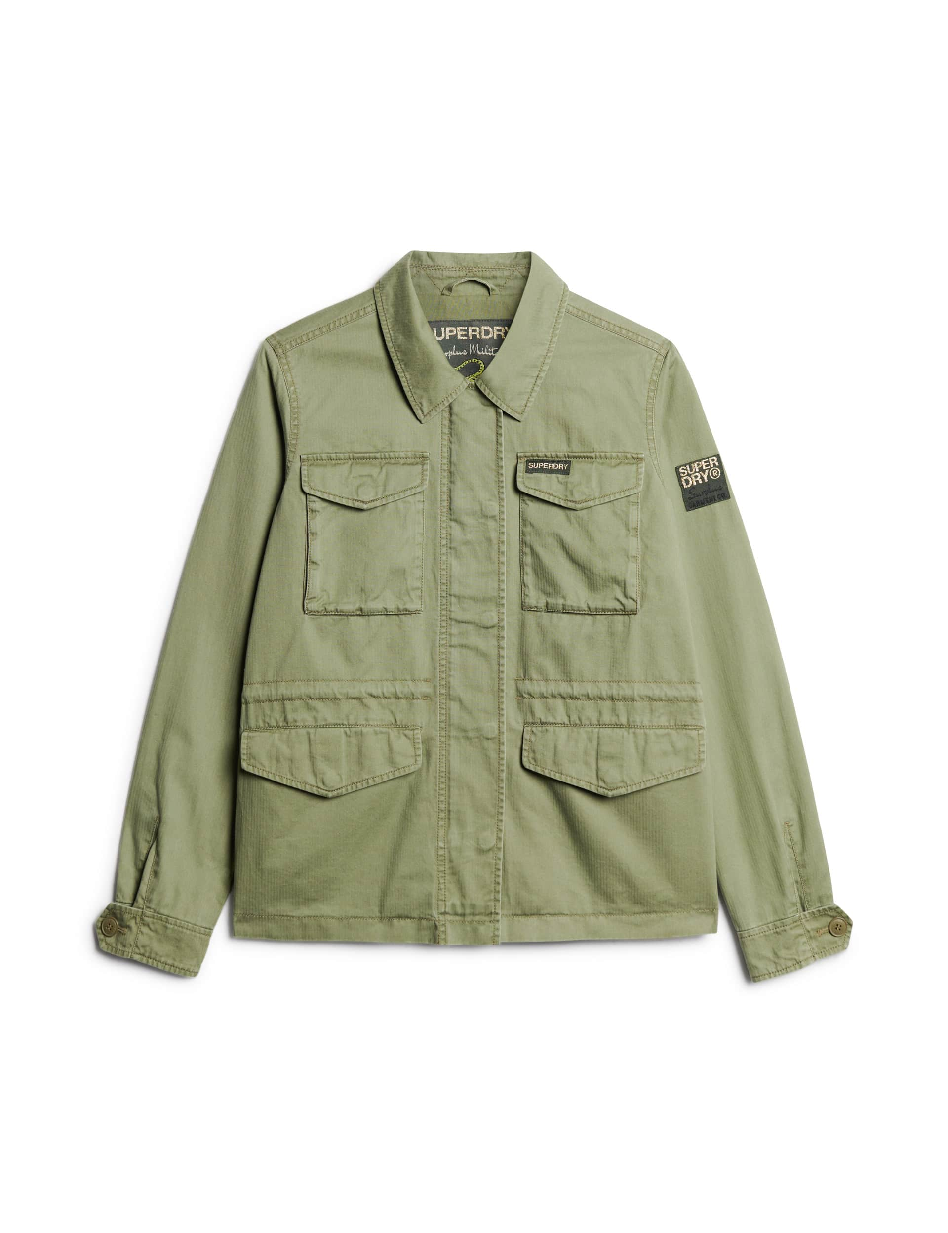 Superdry Women's Collared Relaxed Utility Jacket - 12 - Khaki, Stone,Khaki