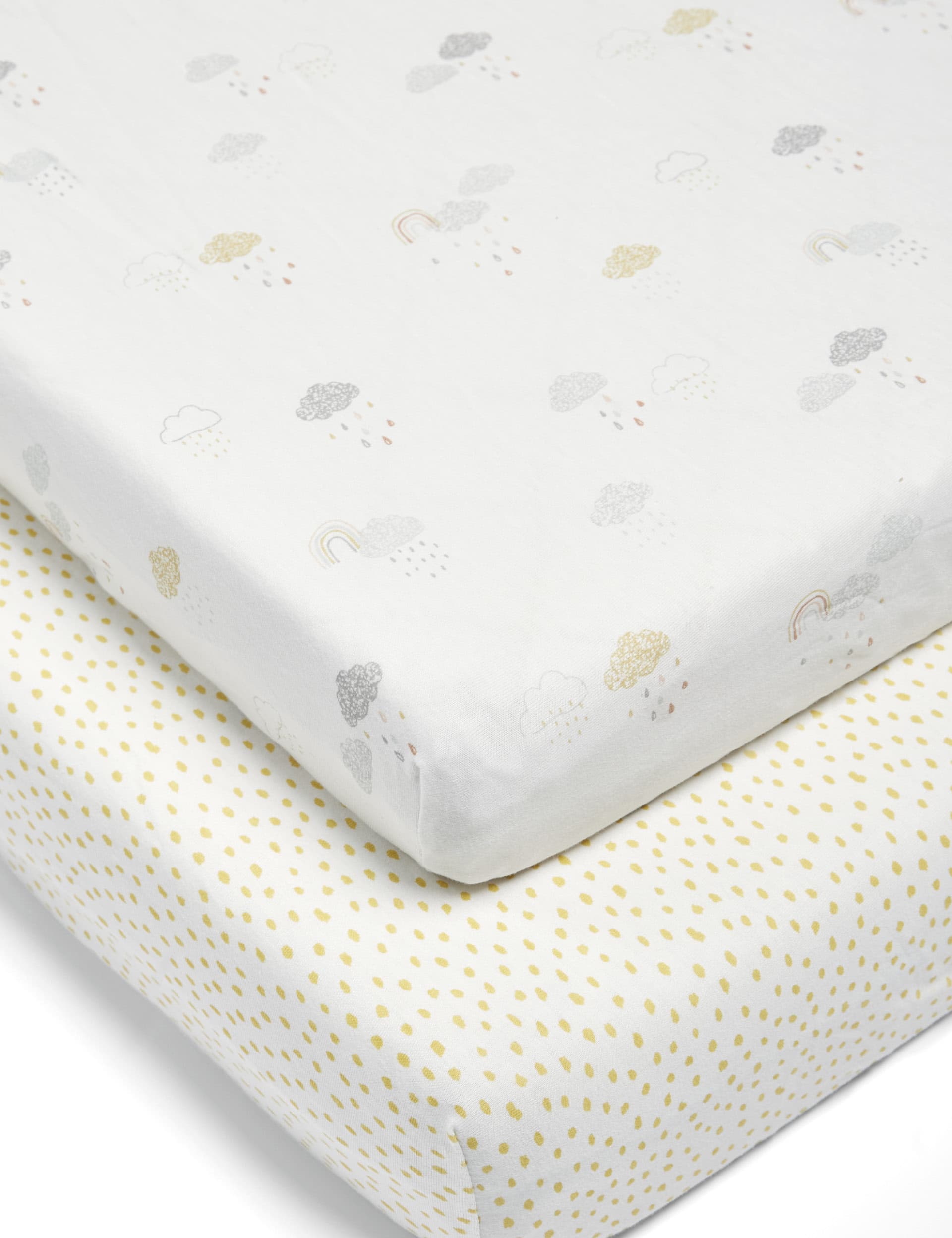 Mamas & Papas 2pk Dream Upon a Cloud Cotbed Fitted Sheets