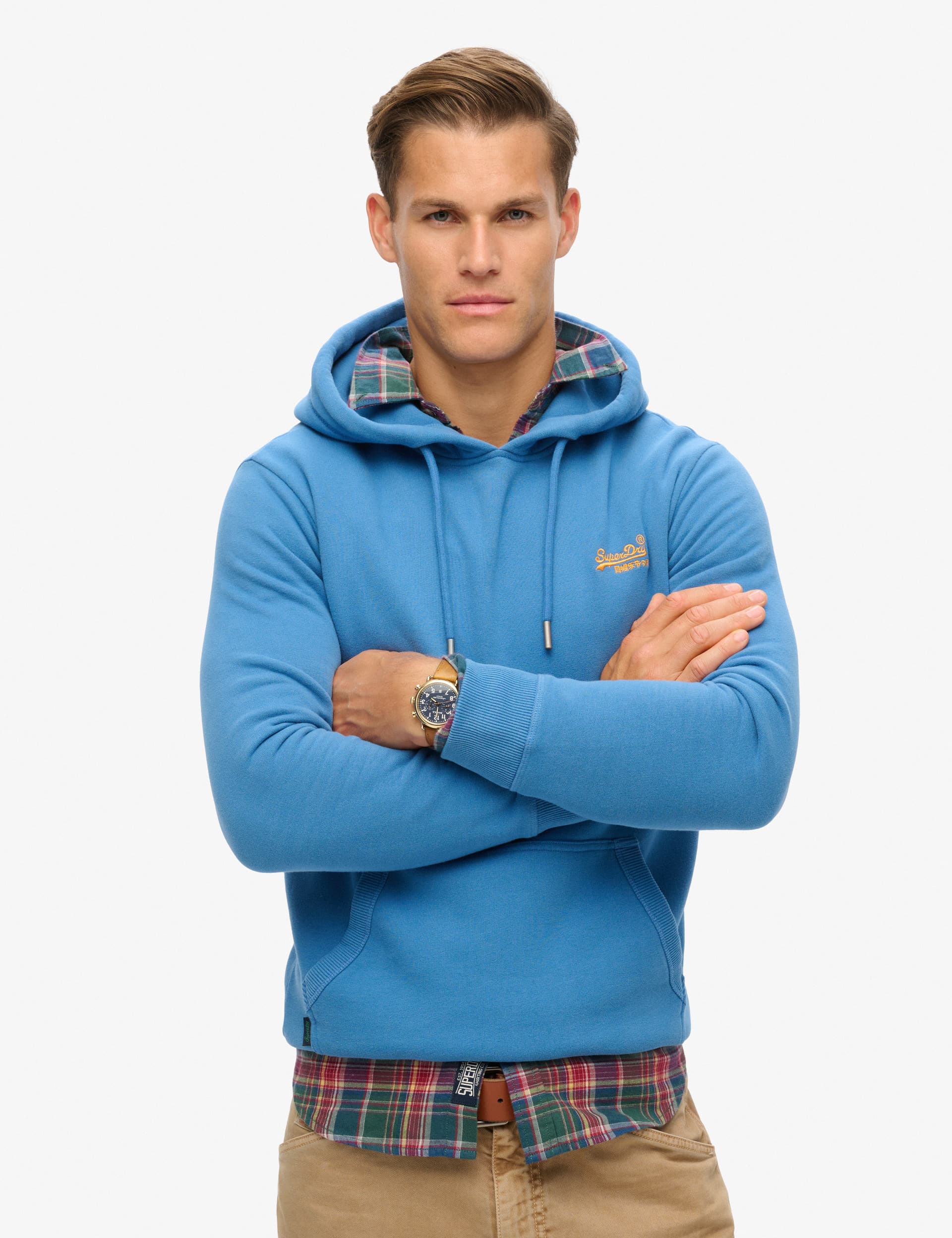 Superdry Men's Cotton Rich Hoodie - M - Blue, Blue