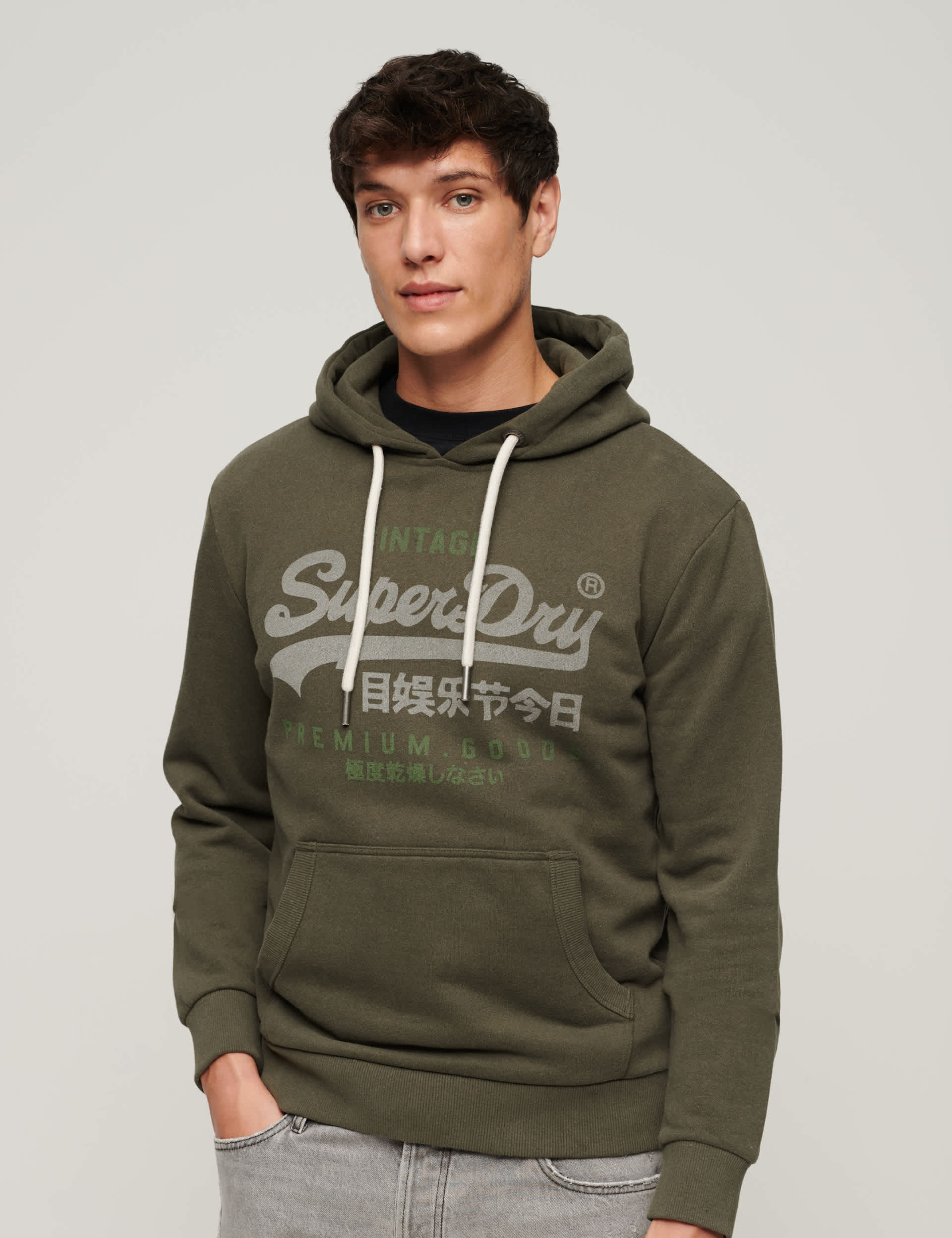 Superdry Men's Cotton Rich Vintage Logo Hoodie - M - Green, Blue,Green