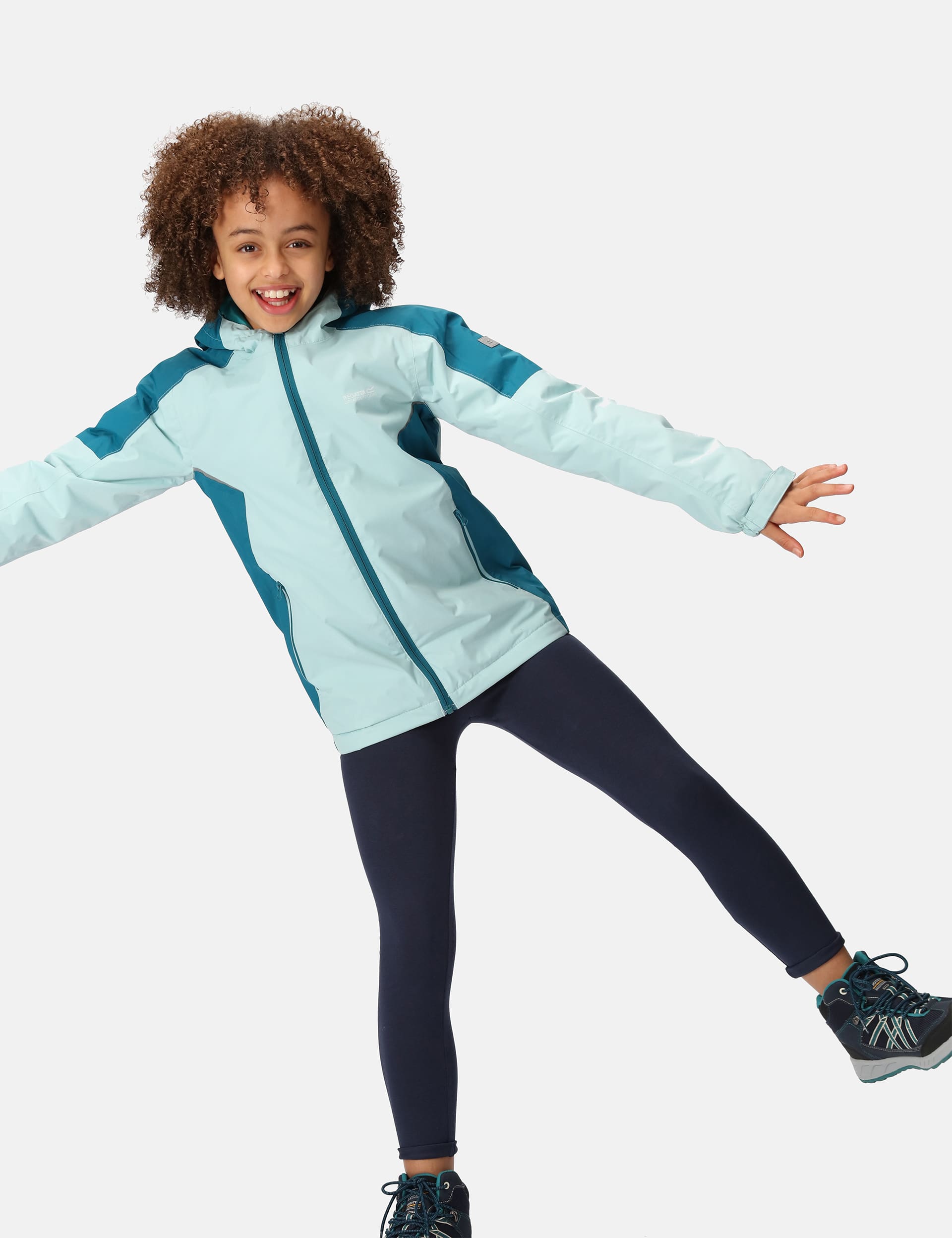 Regatta Girls Hurdle IV Waterproof Hooded Jacket (3-14 Yrs) - 3-4 Y - Blue, Blue