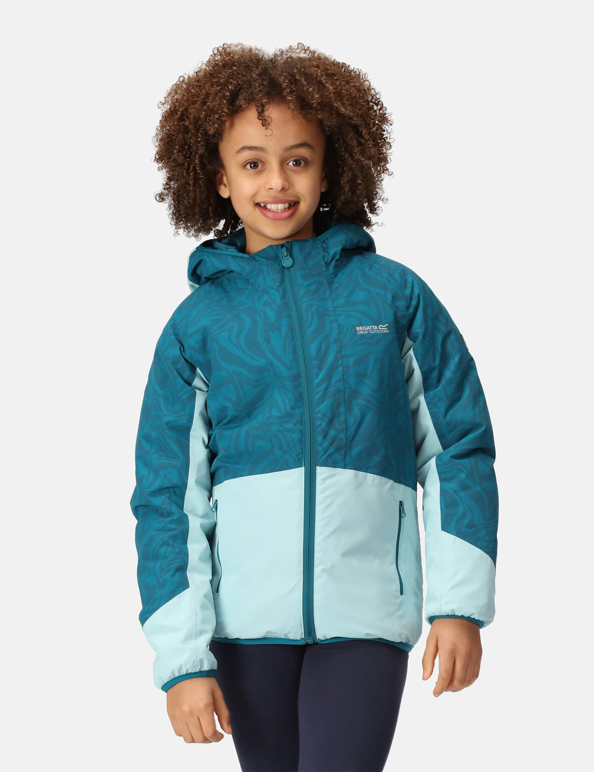 Regatta Girls Volcanics Waterproof Jacket (3-14 Yrs) - 11-12 - Blue, Blue,Pink