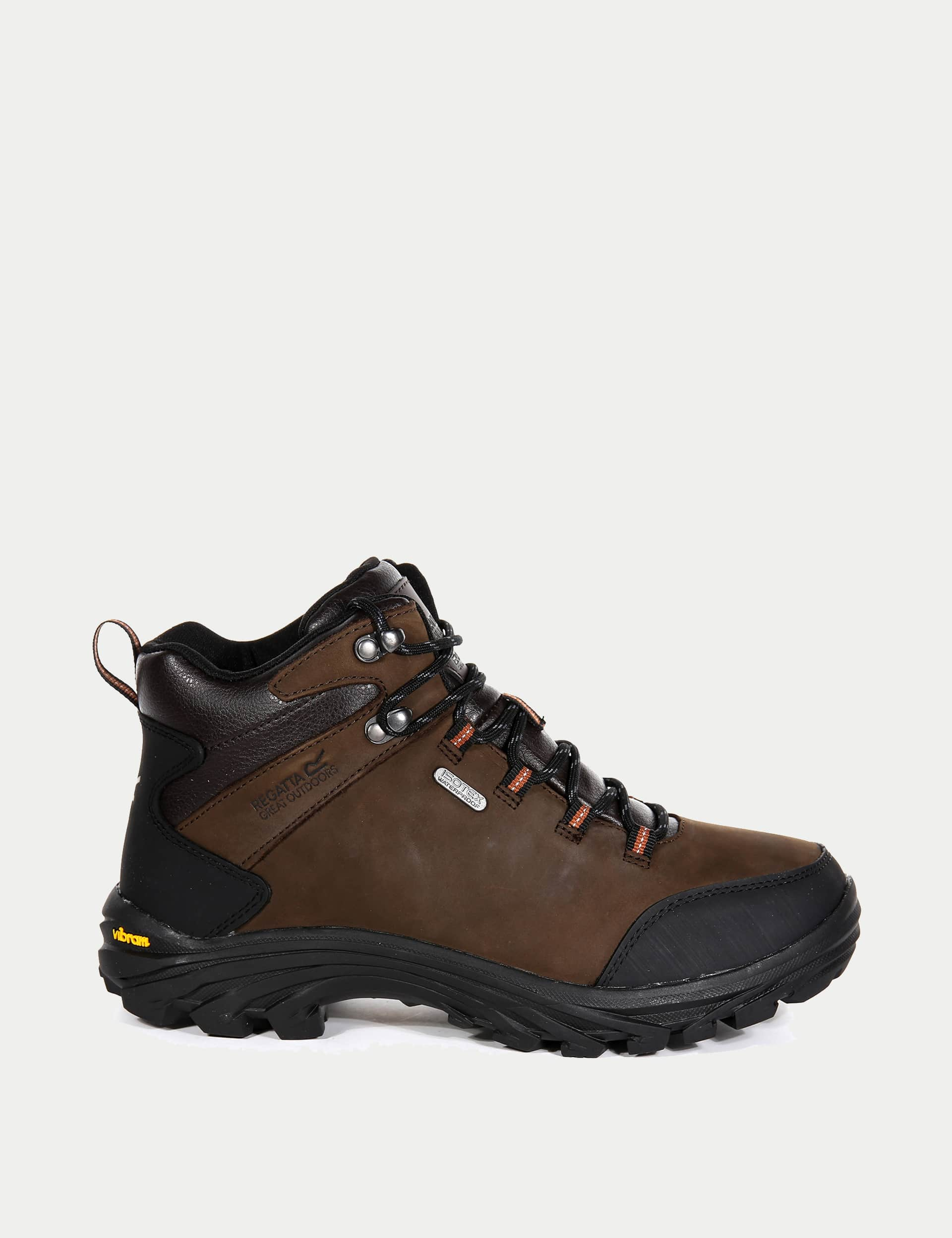 Regatta Men's Burrell Leather Waterproof Walking Boots - 10 - Brown, Brown