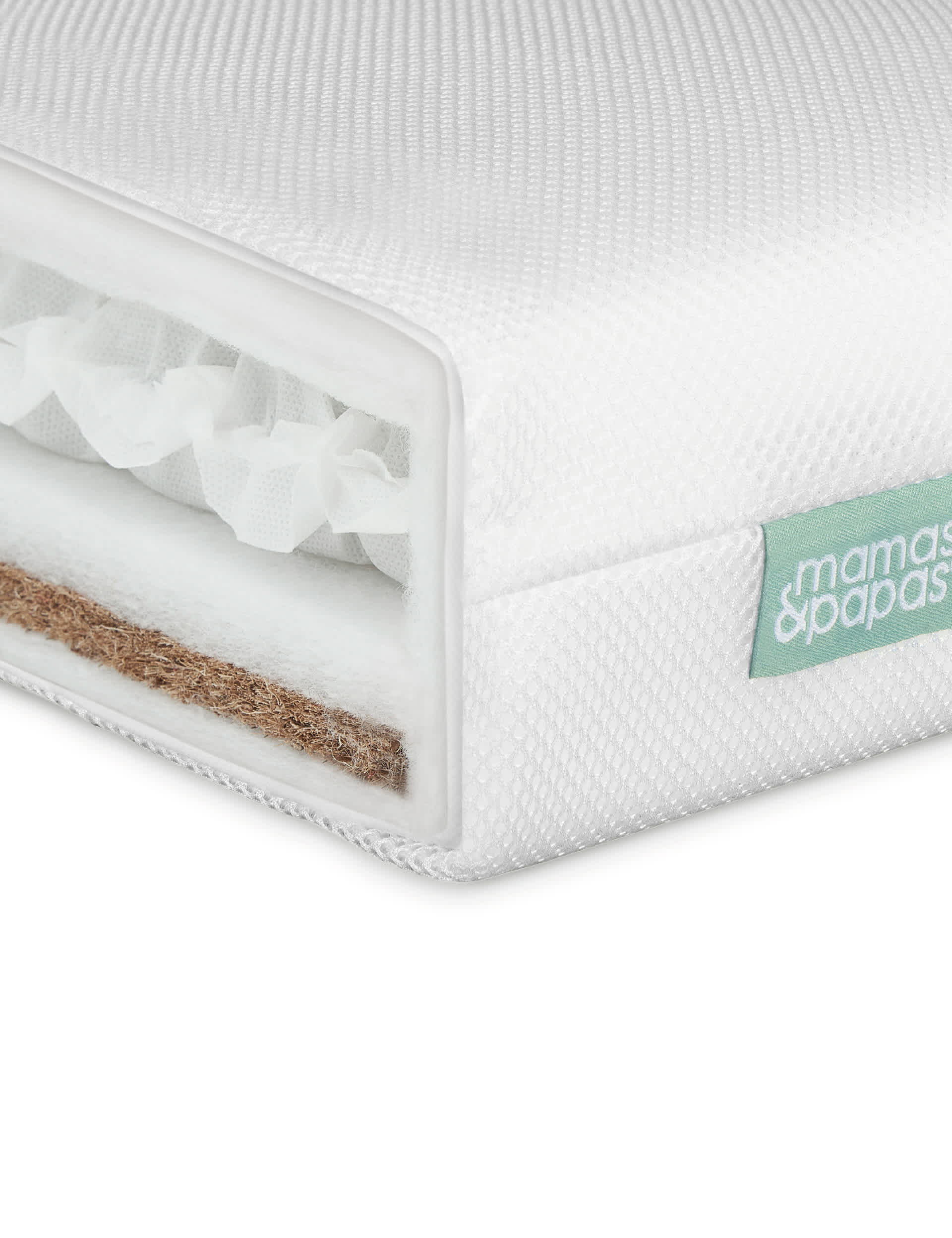 Mamas & Papas Premium Dual Core Cotbed Mattress - White, White