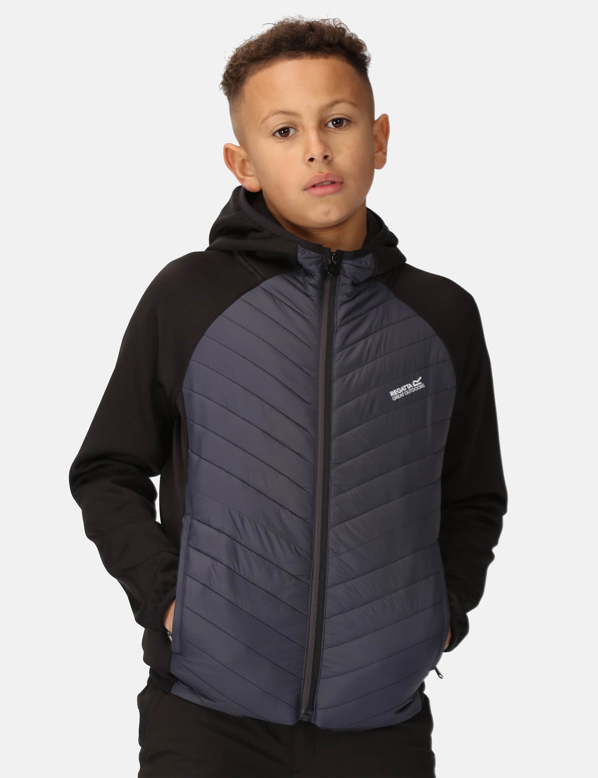 Regatta Boys Kielder Hybrid VII Water-Repellent Jacket (3-14 Yrs) - 5-6 Y - Black, Black