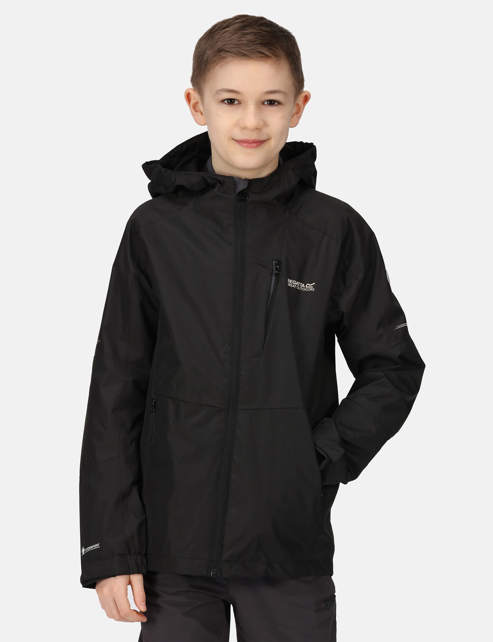 Regatta Boys Junior Calderdale II Waterproof Jacket (3-14 Yrs) - 11-12 - Black, Black