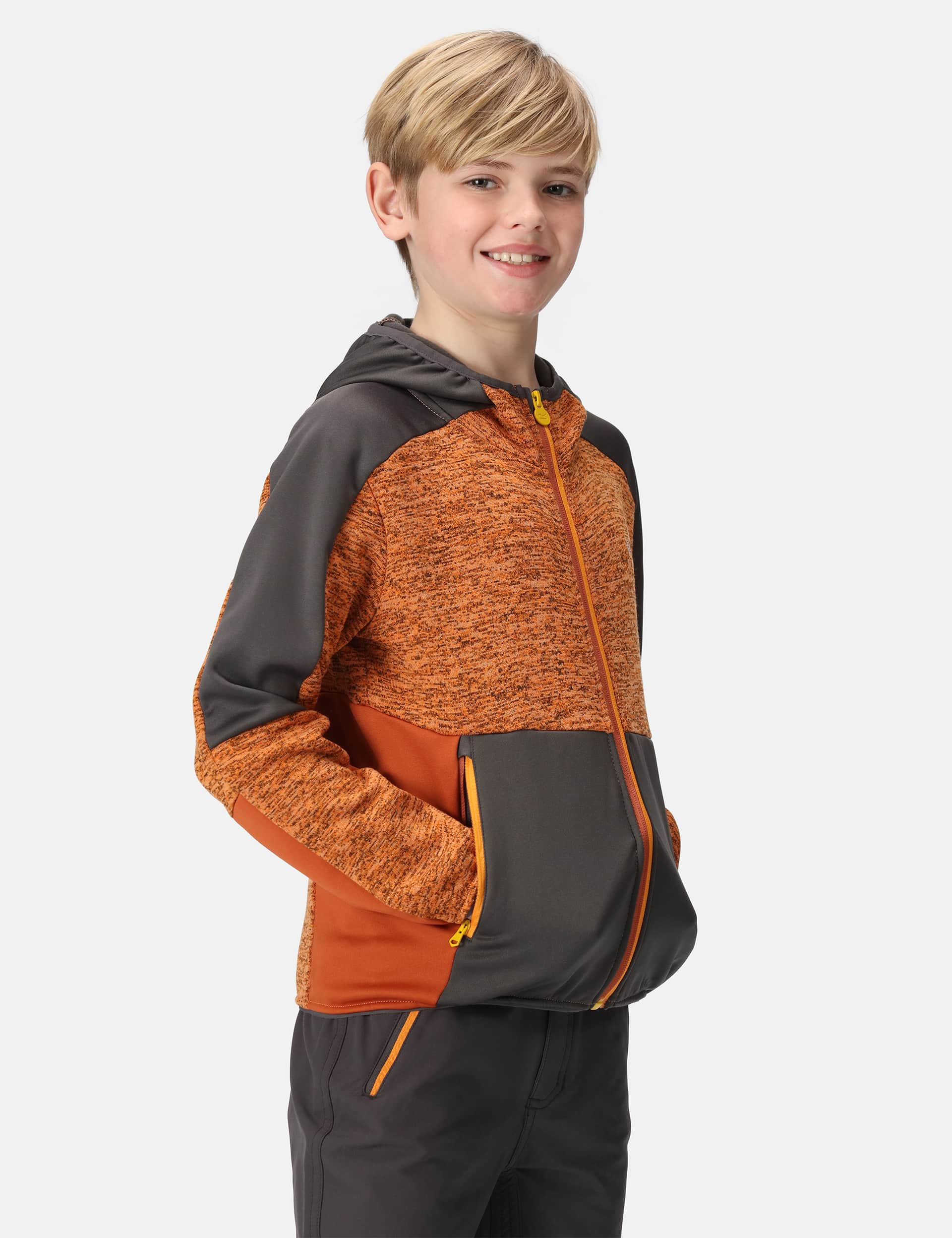 Regatta Boys Dissolver VII Hooded Fleece (3-14 Yrs) - 9-10Y - Orange, Orange