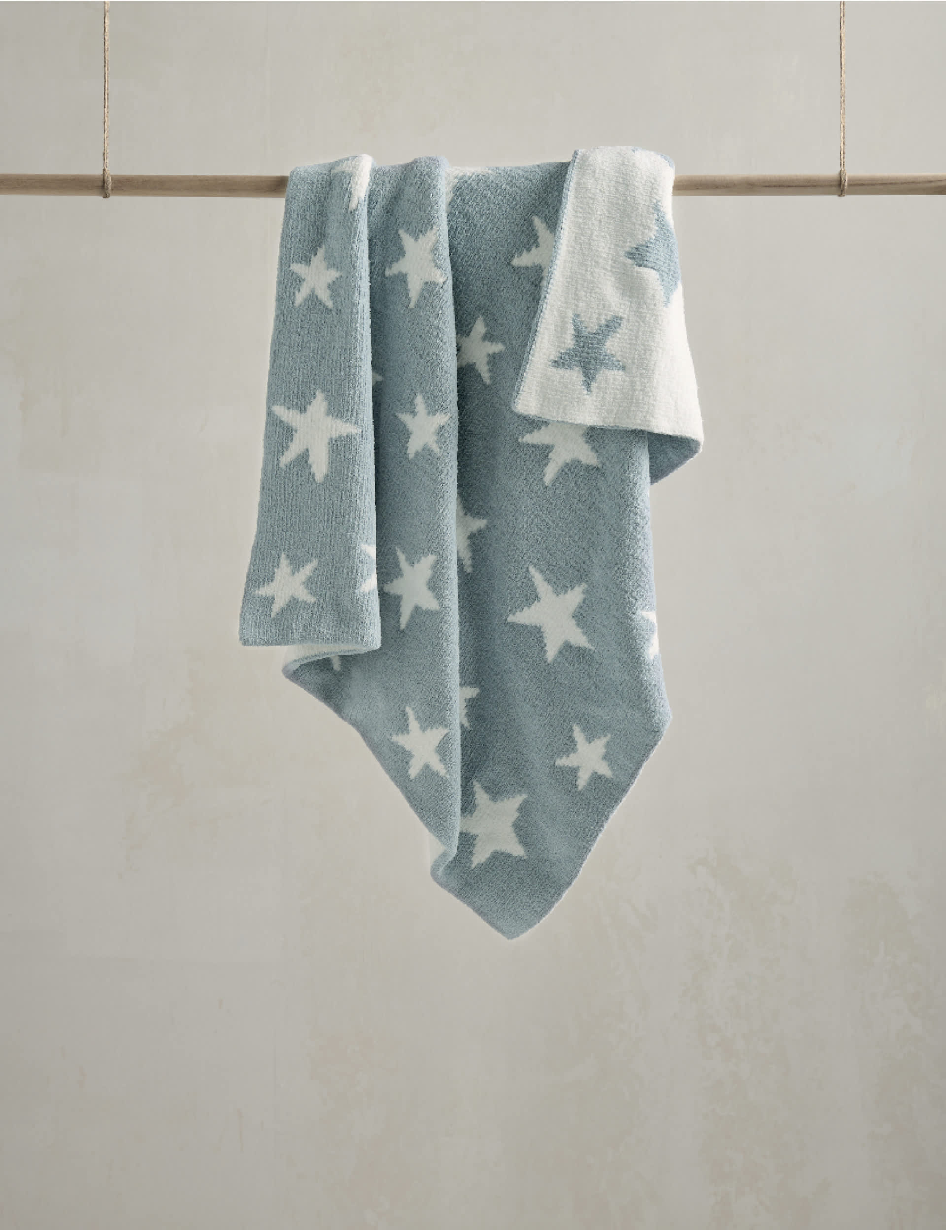 Mamas & Papas Chenille Blanket - Blue Star, Blue