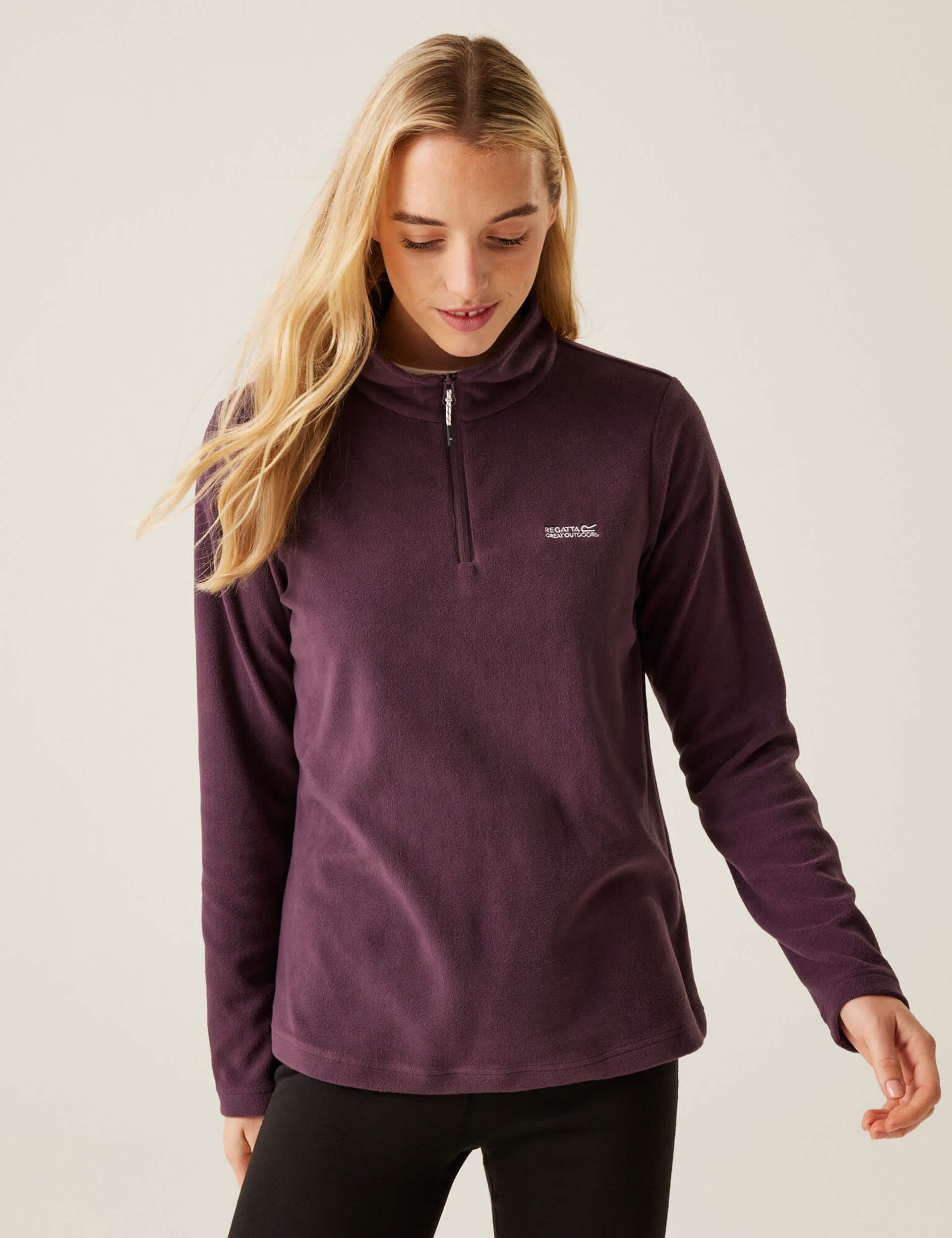 Regatta Women's Sweethart Half Zip Fleece - 12 - Plum, Plum,Beige,Pink,Blue