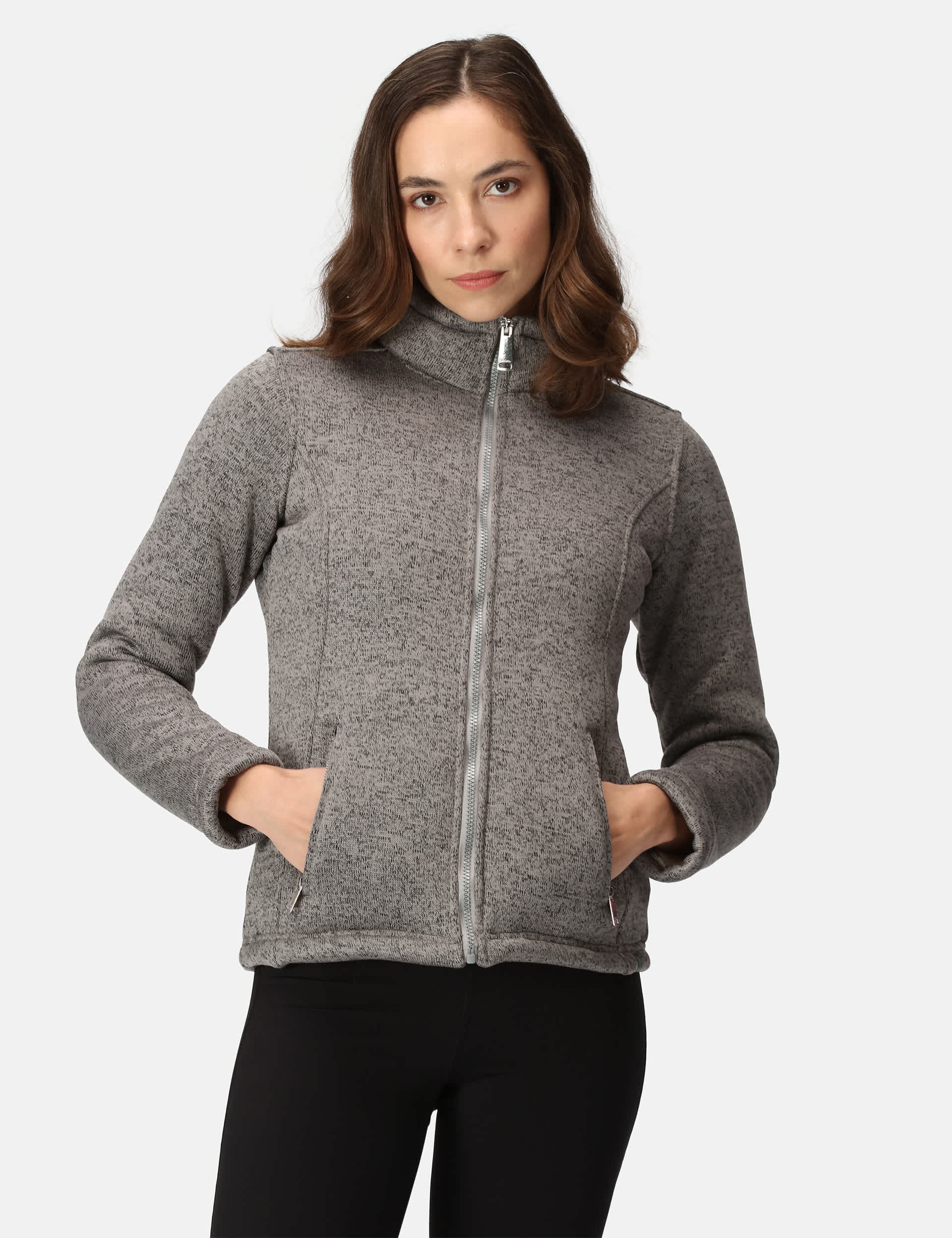 Regatta Women's Razia II Funnel Neck Fleece - 10 - Grey, Black,Grey,Light Pink