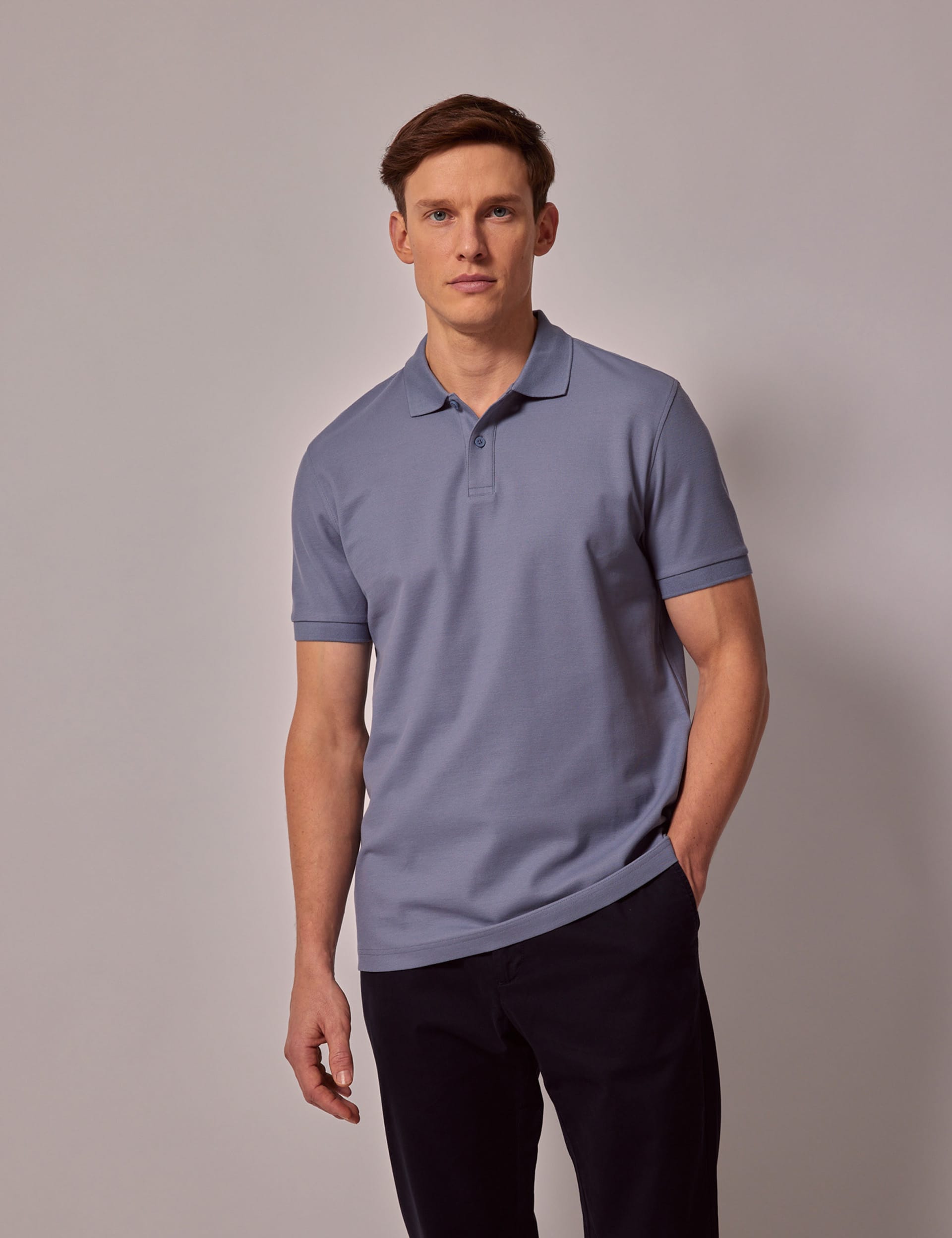 Hawes & Curtis Men's Pure Cotton Polo Shirt - M - Blue, White,Navy,Light Blue,Dark Blue,Red,Blue