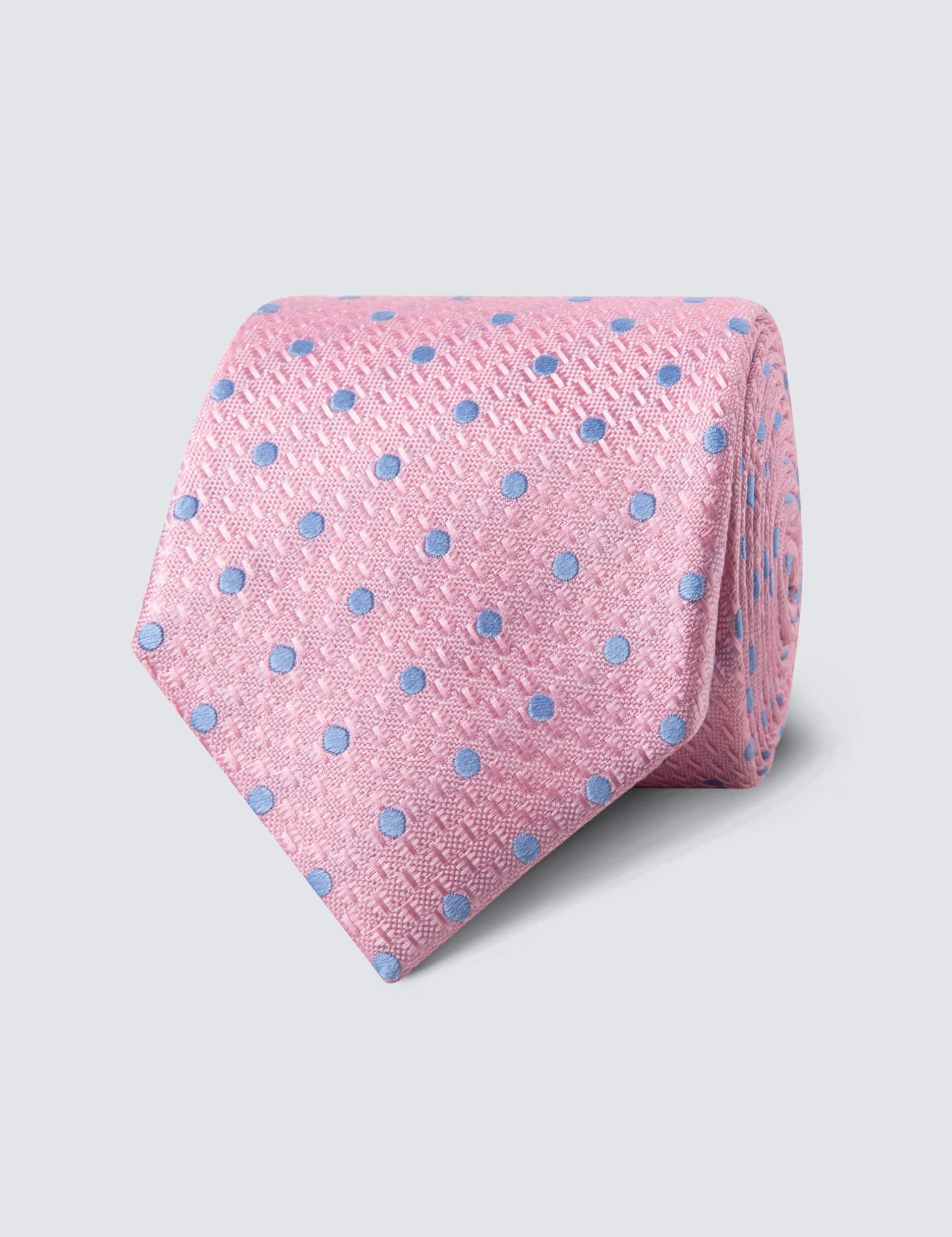 Hawes & Curtis Men's Polka Dot Pure Silk Tie - Pink Mix, Purple Mix,Pink Mix,Blue Mix