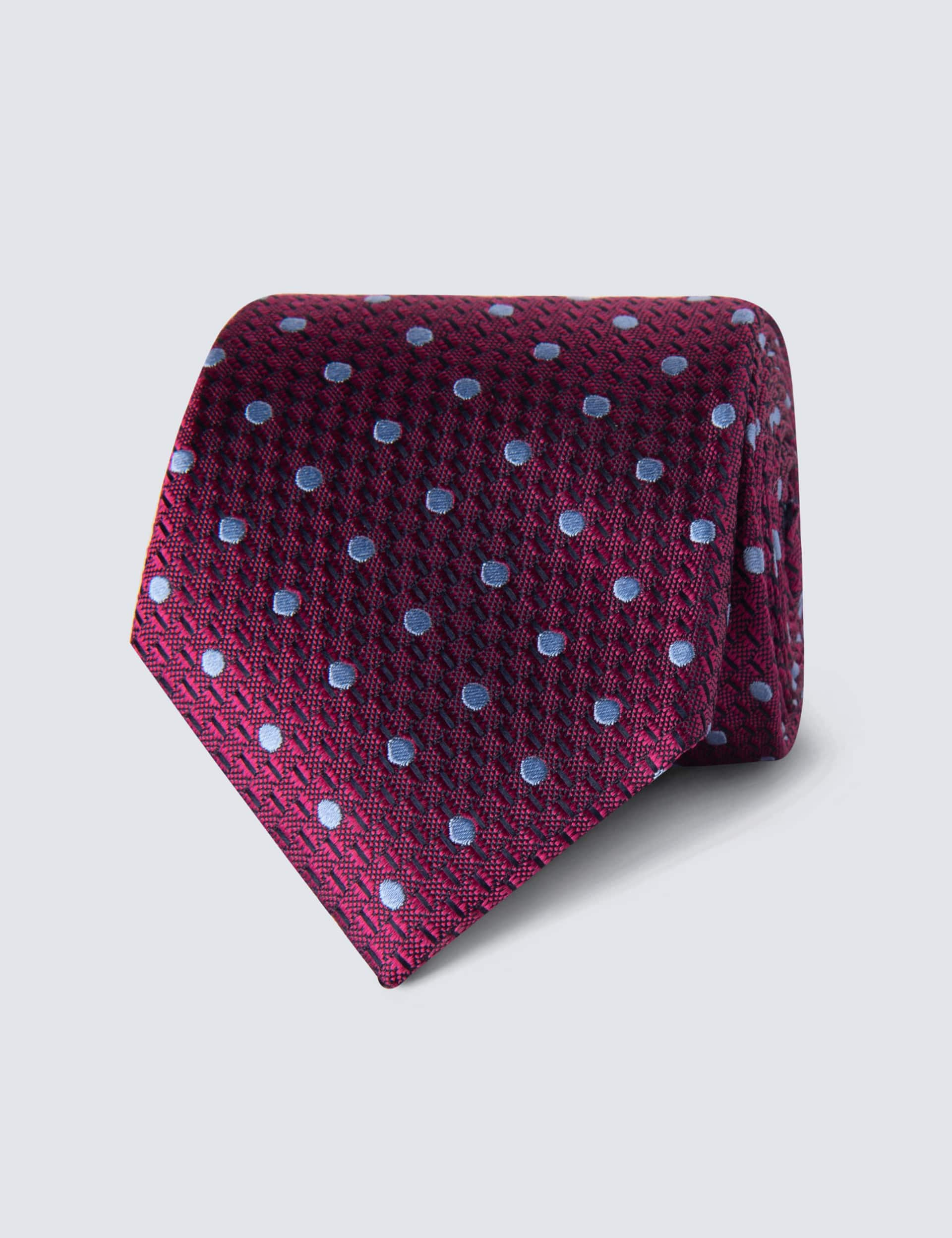 Hawes & Curtis Men's Polka Dot Pure Silk Tie - one size - Purple Mix, Purple Mix