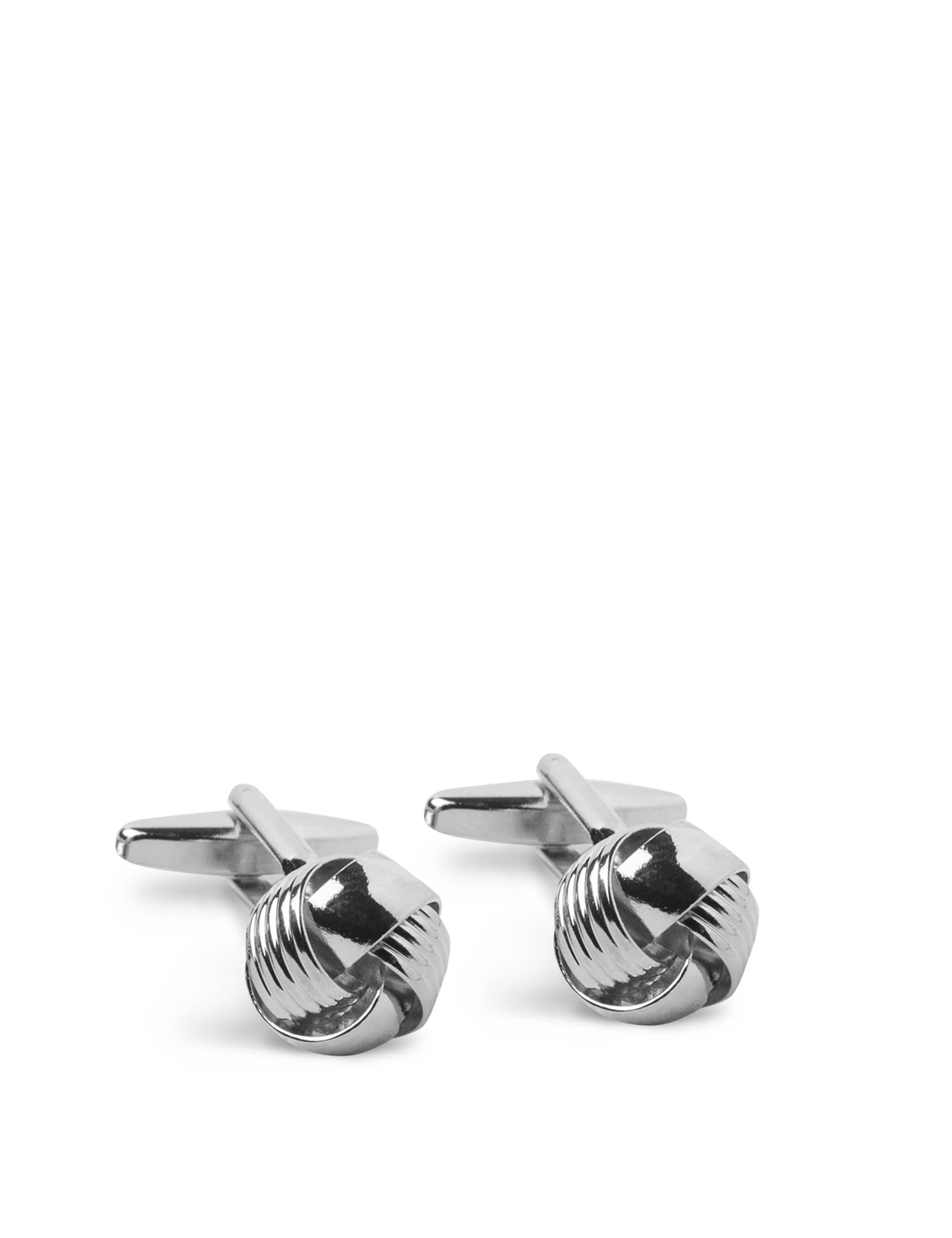 Hawes & Curtis Men's Metal Knot Cufflinks - Silver, Silver