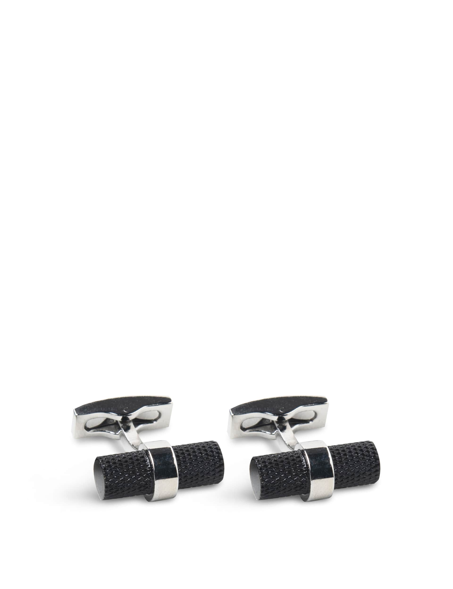 Hawes & Curtis Men's Metal Log Cufflinks - one size - Black, Black