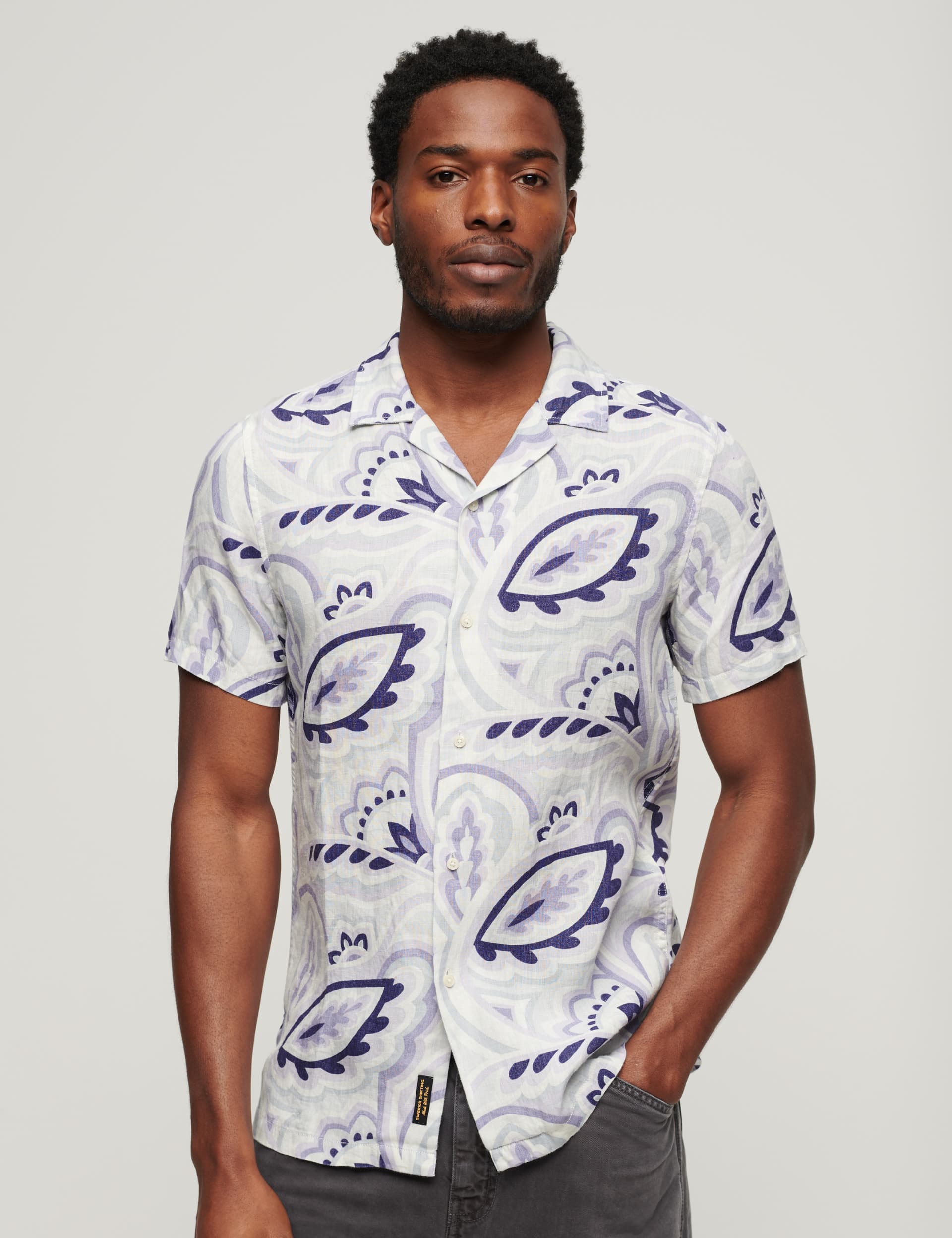 Superdry Men's Pure Linen Printed Shirt