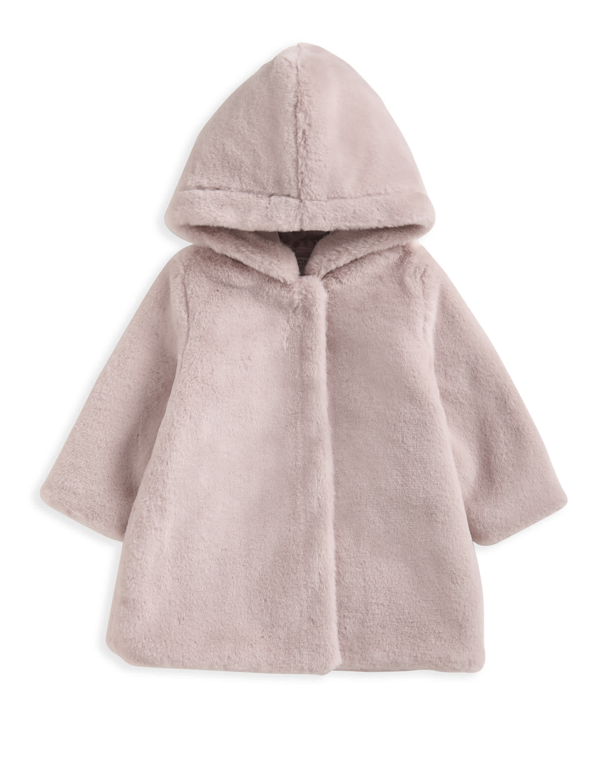 Mamas & Papas Girls Faux Fur Hooded Jacket (3 Mths - 3 Yrs) - 9-12M - Pink, Pink