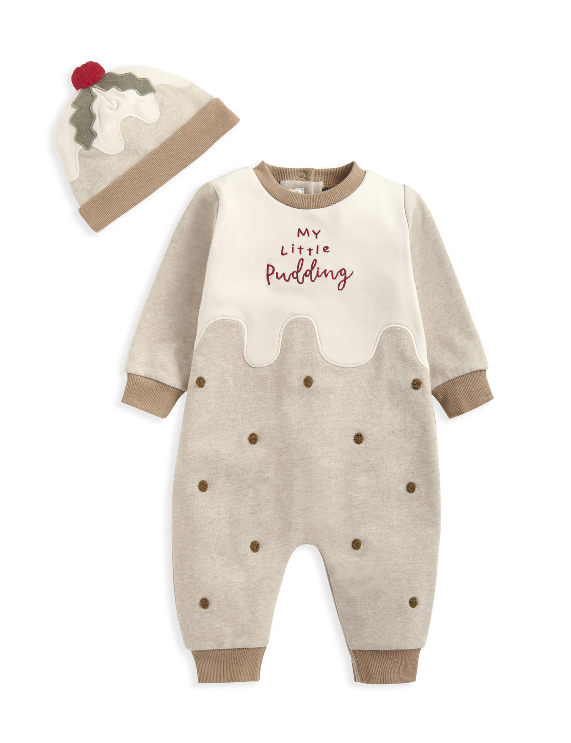 Mamas & Papas Little Pudding Christmas Romper & Hat (0-12 months) - UT1M - Multi, Multi